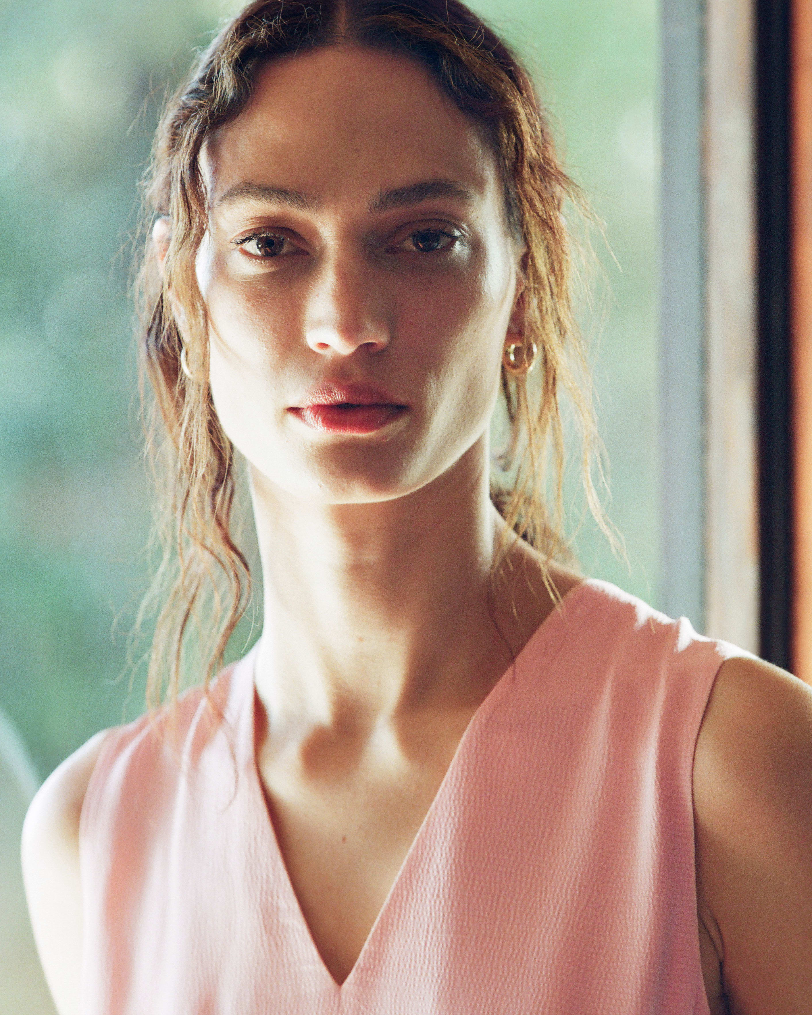 The Satin V-Neck Maxi Dress Petal Pink - Everlane