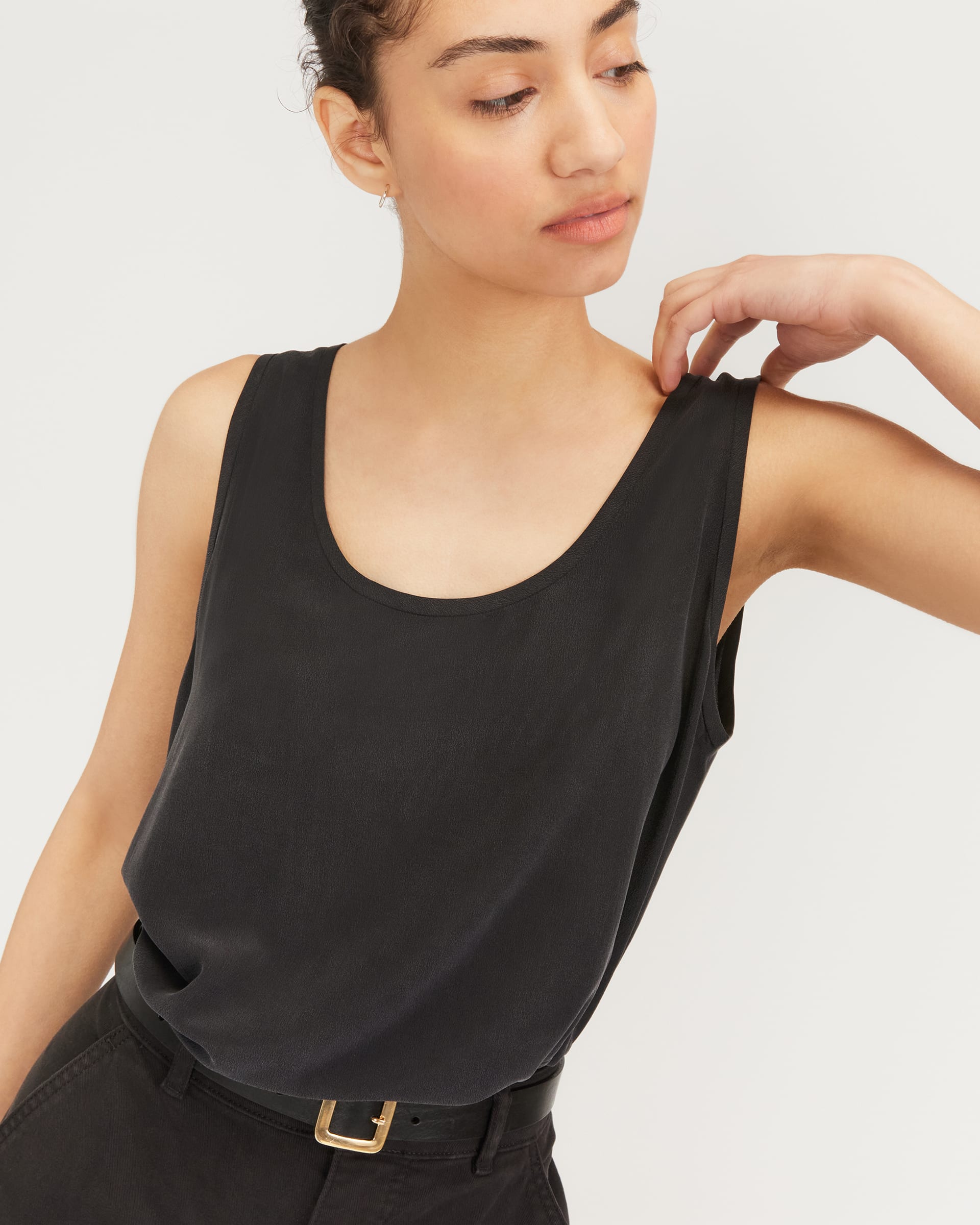 Soft Taupe Silky Essential Scoop Neck Tank main image 1