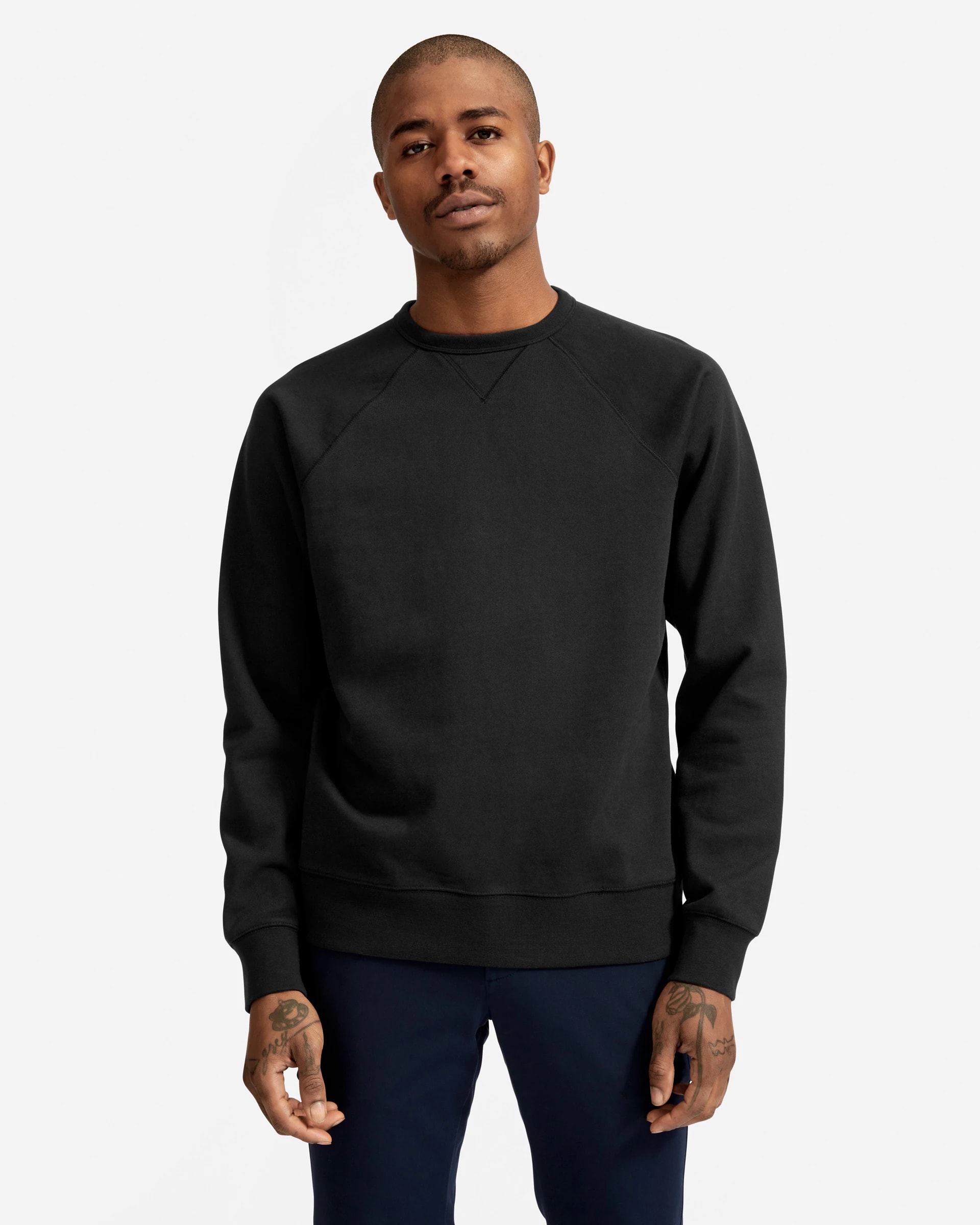 The Unisex French Terry Crew Washed Black – Everlane