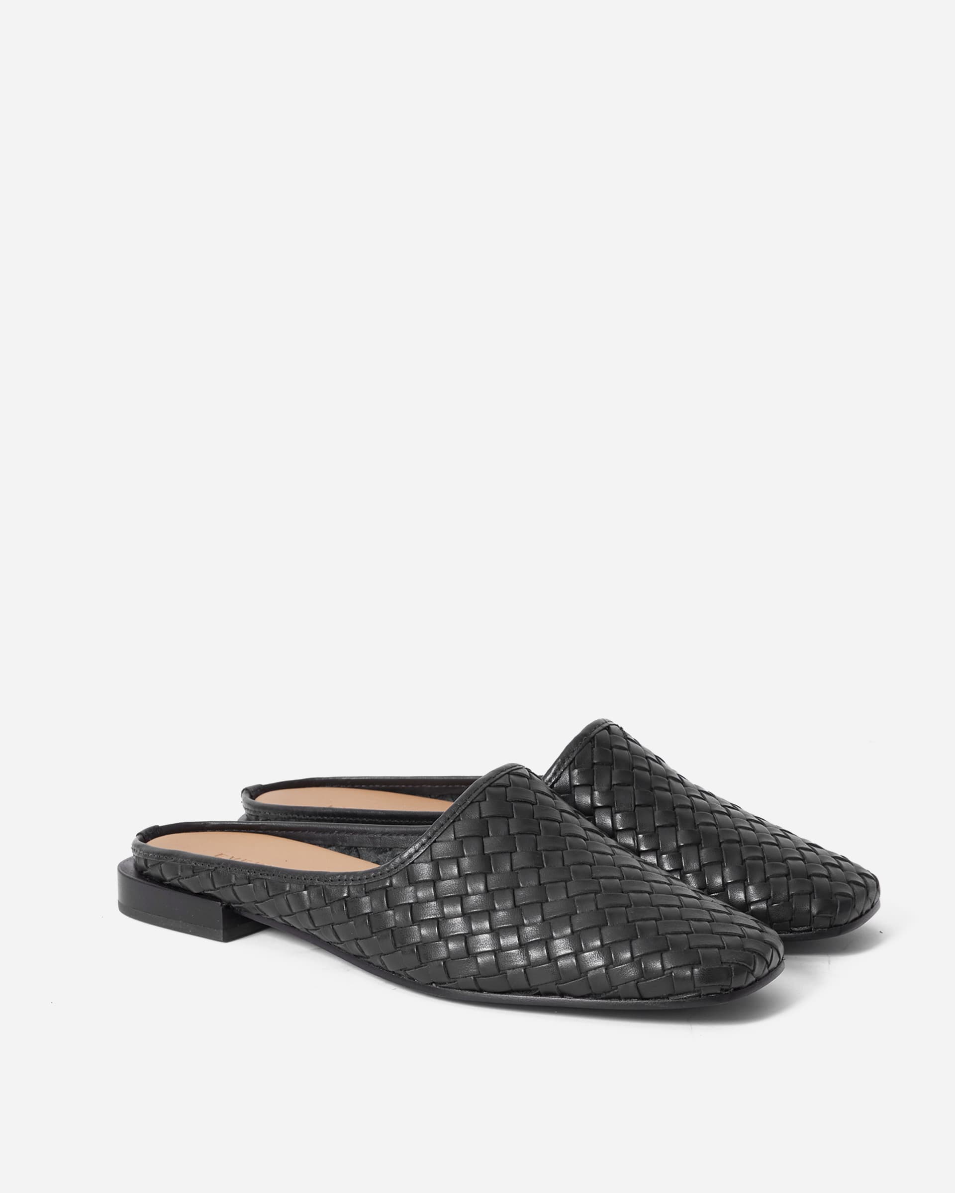 The Woven Leather Mule Black Woven – Everlane