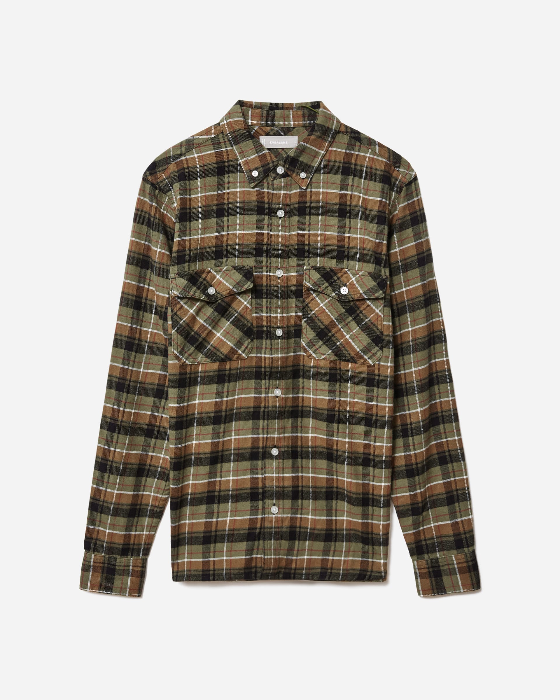 The Brushed Flannel Shirt Green / Brown Check – Everlane