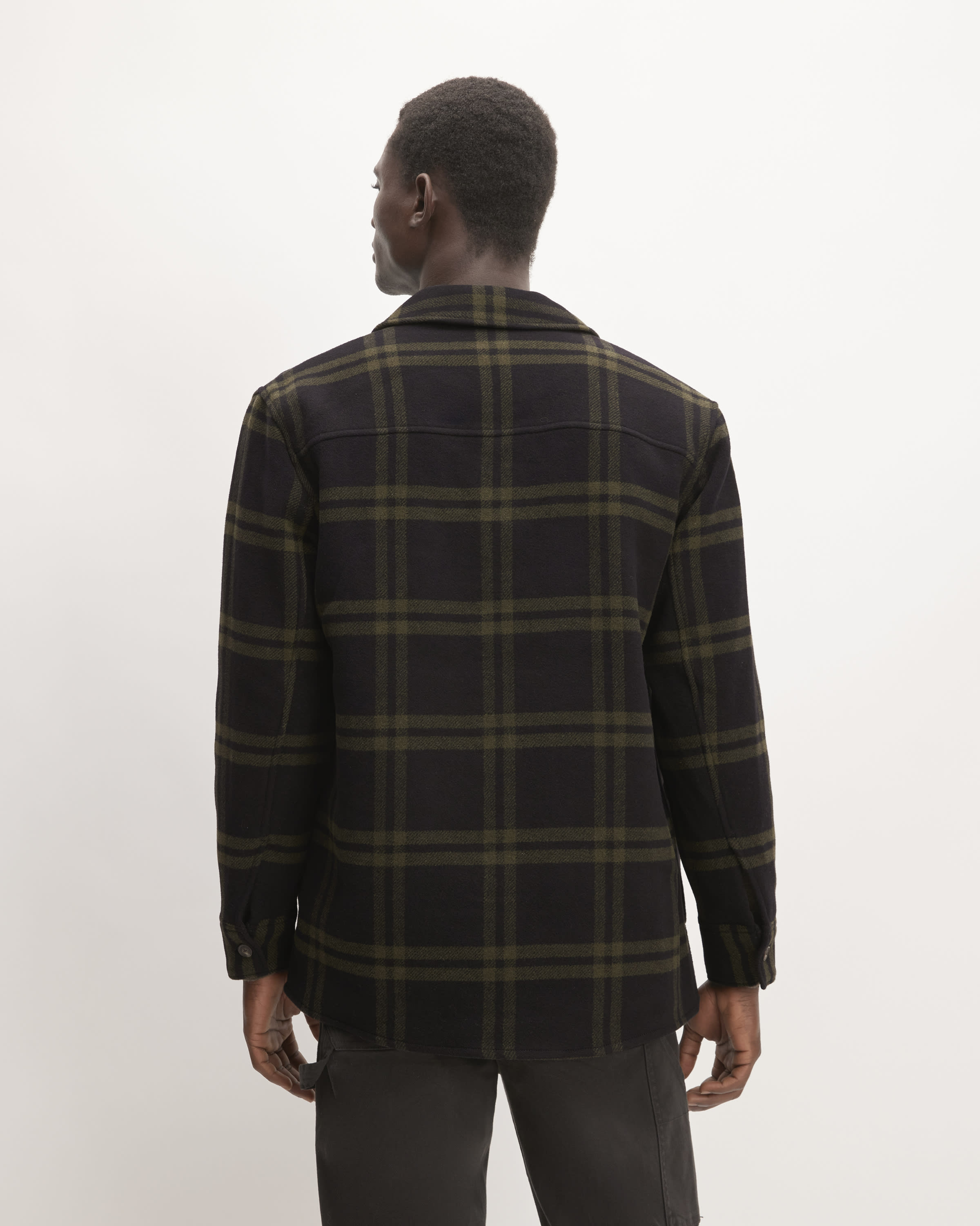 The ReWool® Oversized Shirt Jacket Black / Olive Everlane