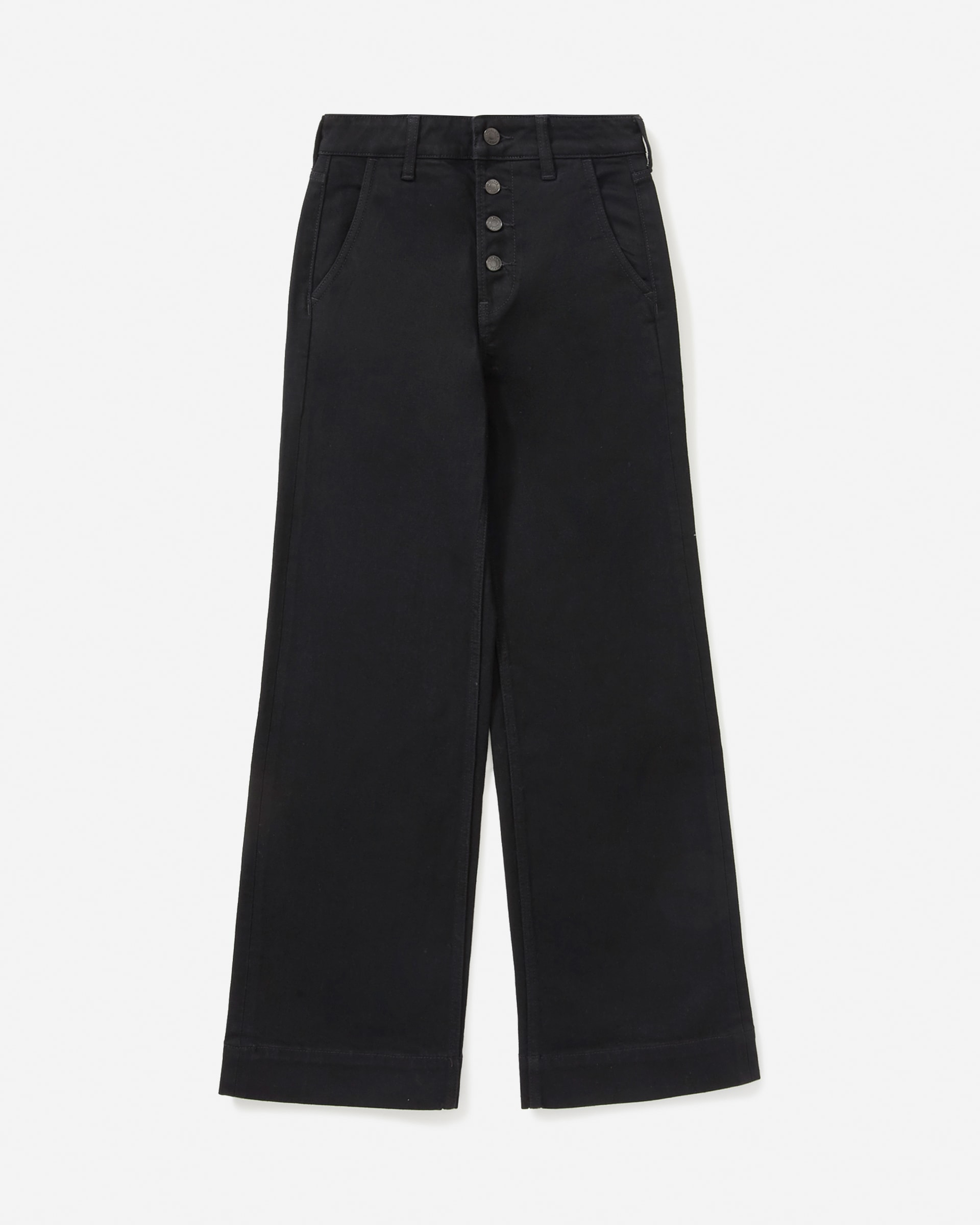 The Button-Fly Wide-Leg Jean Black – Everlane