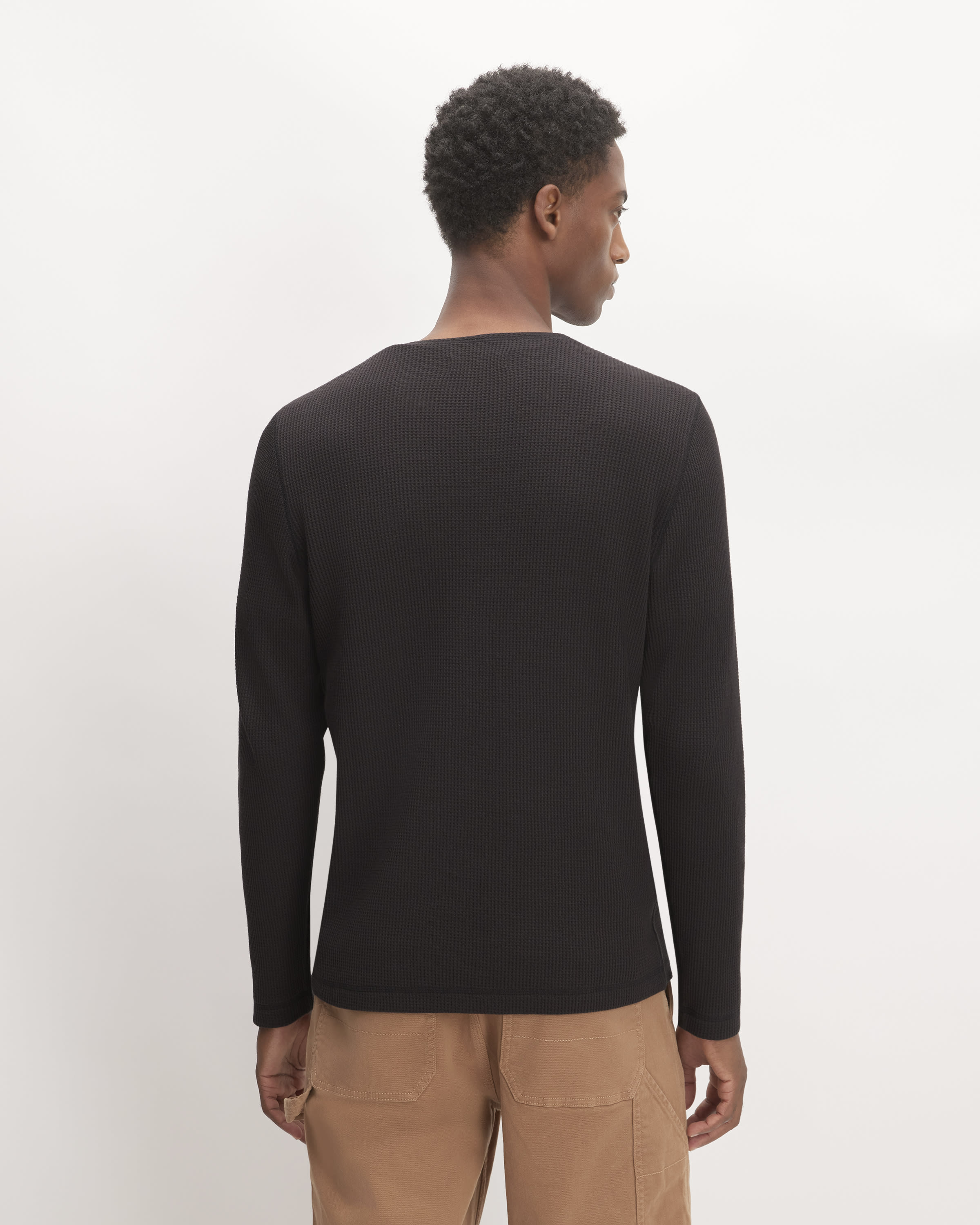 Waffle Henley Long Sleeve Top main image 0