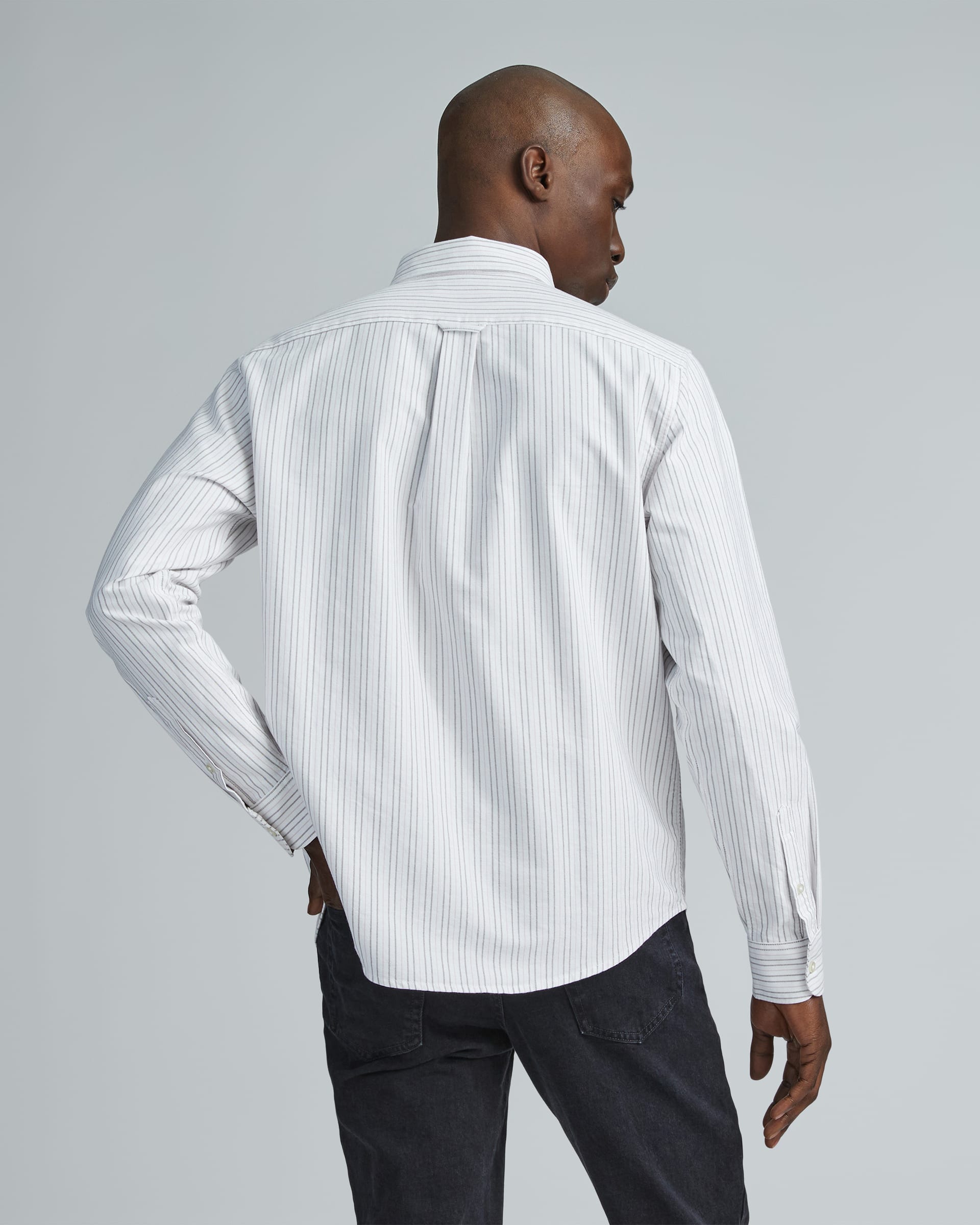 The Organic Oxford Shirt Canvas / Mauve / Chocolate Everlane