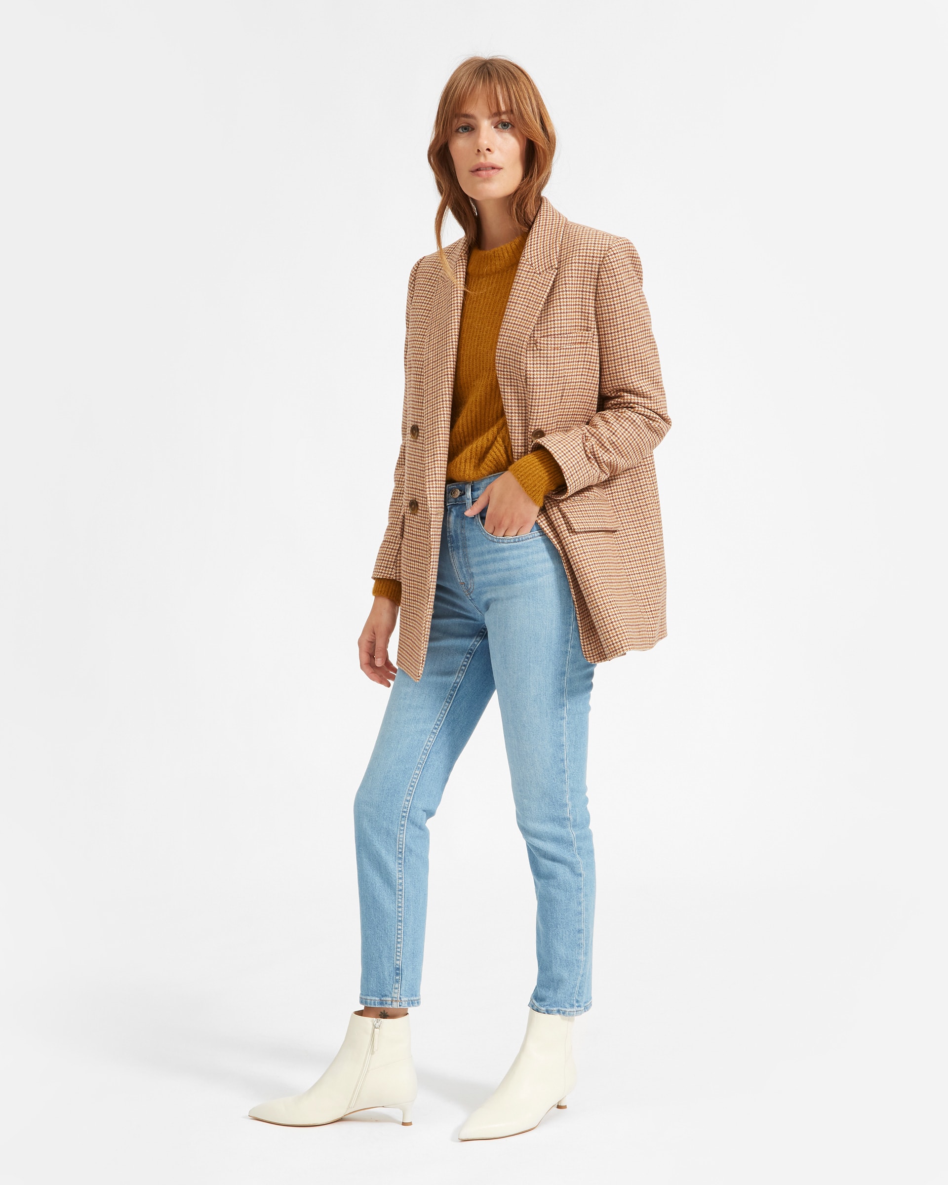 The Oversized Double-Breasted Blazer Terracotta Houndstooth – Everlane