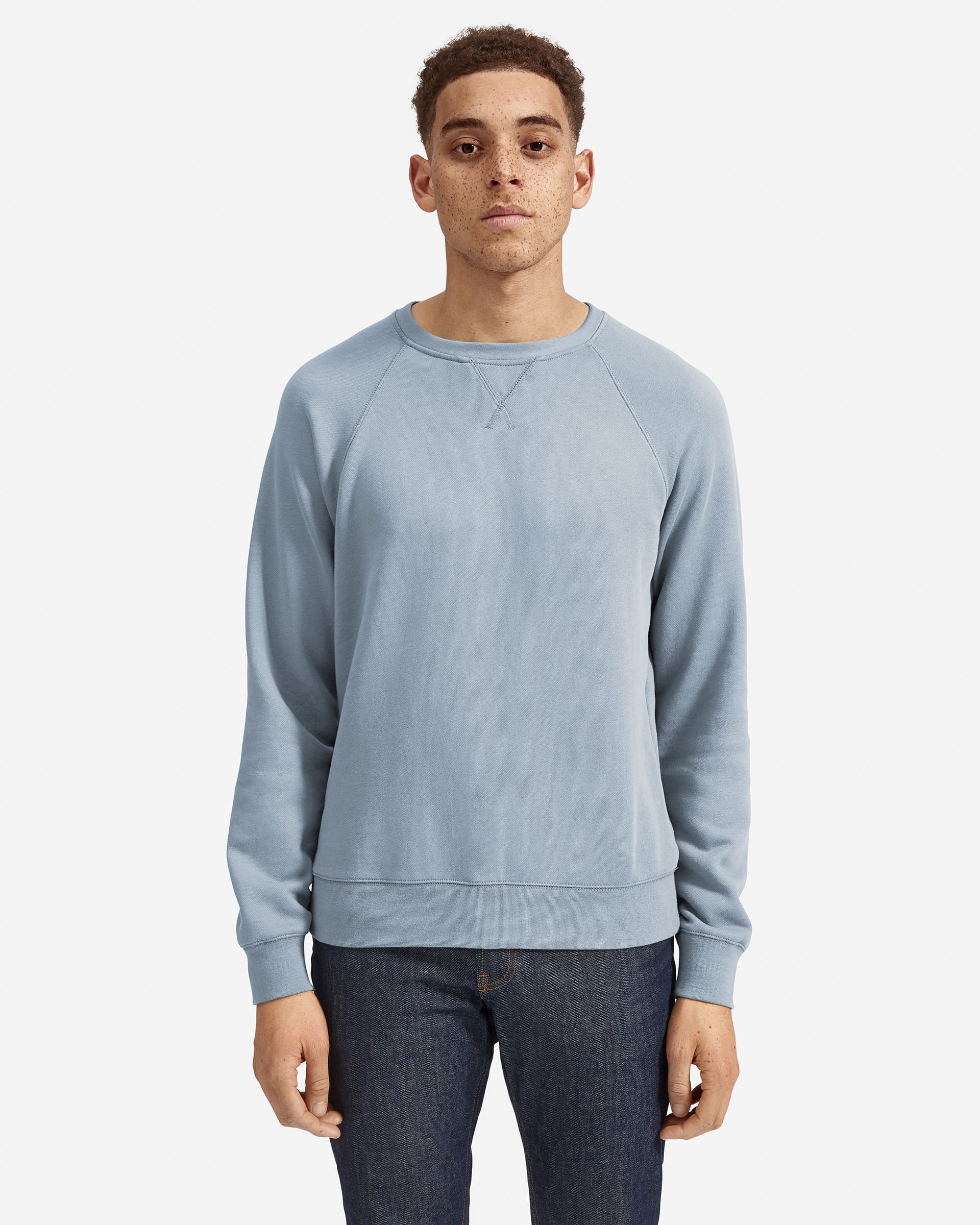 The Lightweight French Terry Crew Pale Blue – Everlane