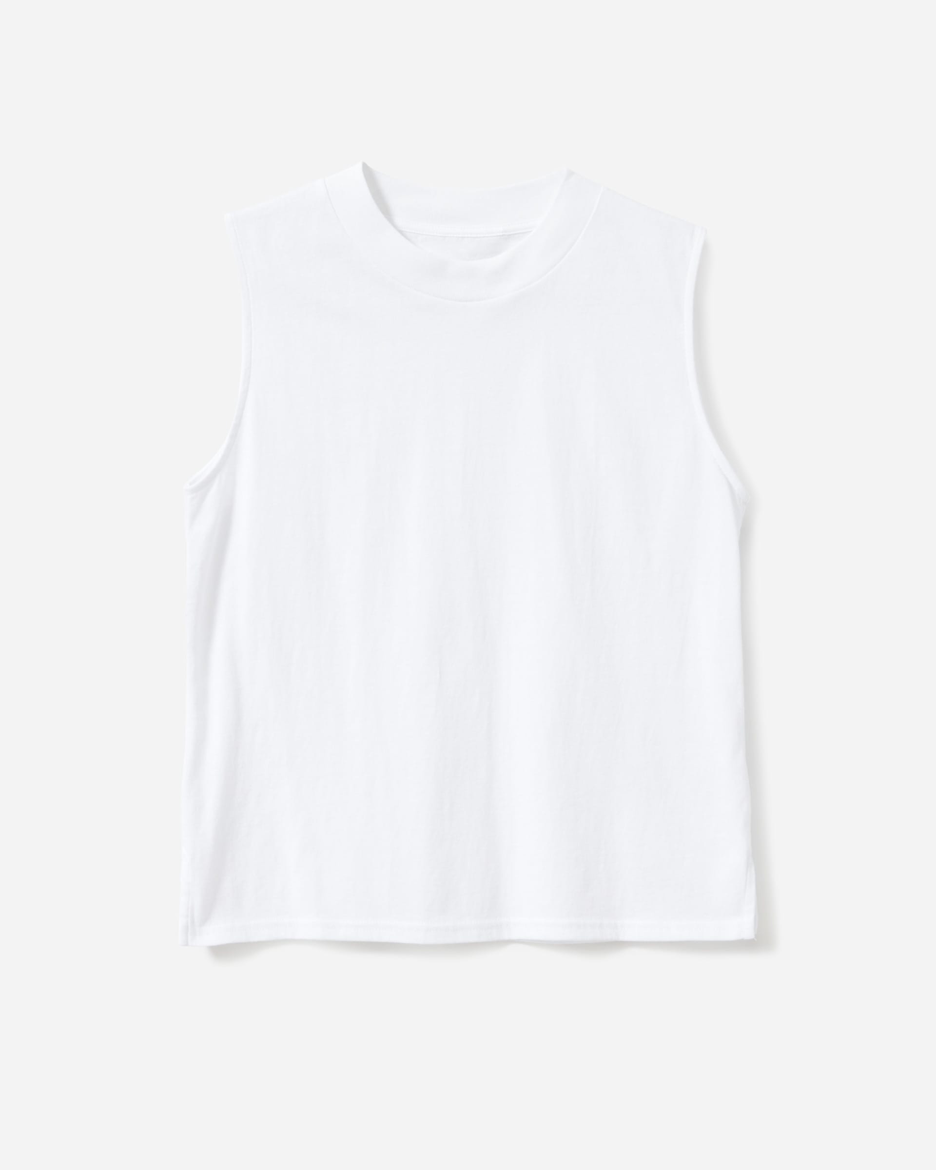 The Cotton Mockneck Muscle Tank White – Everlane
