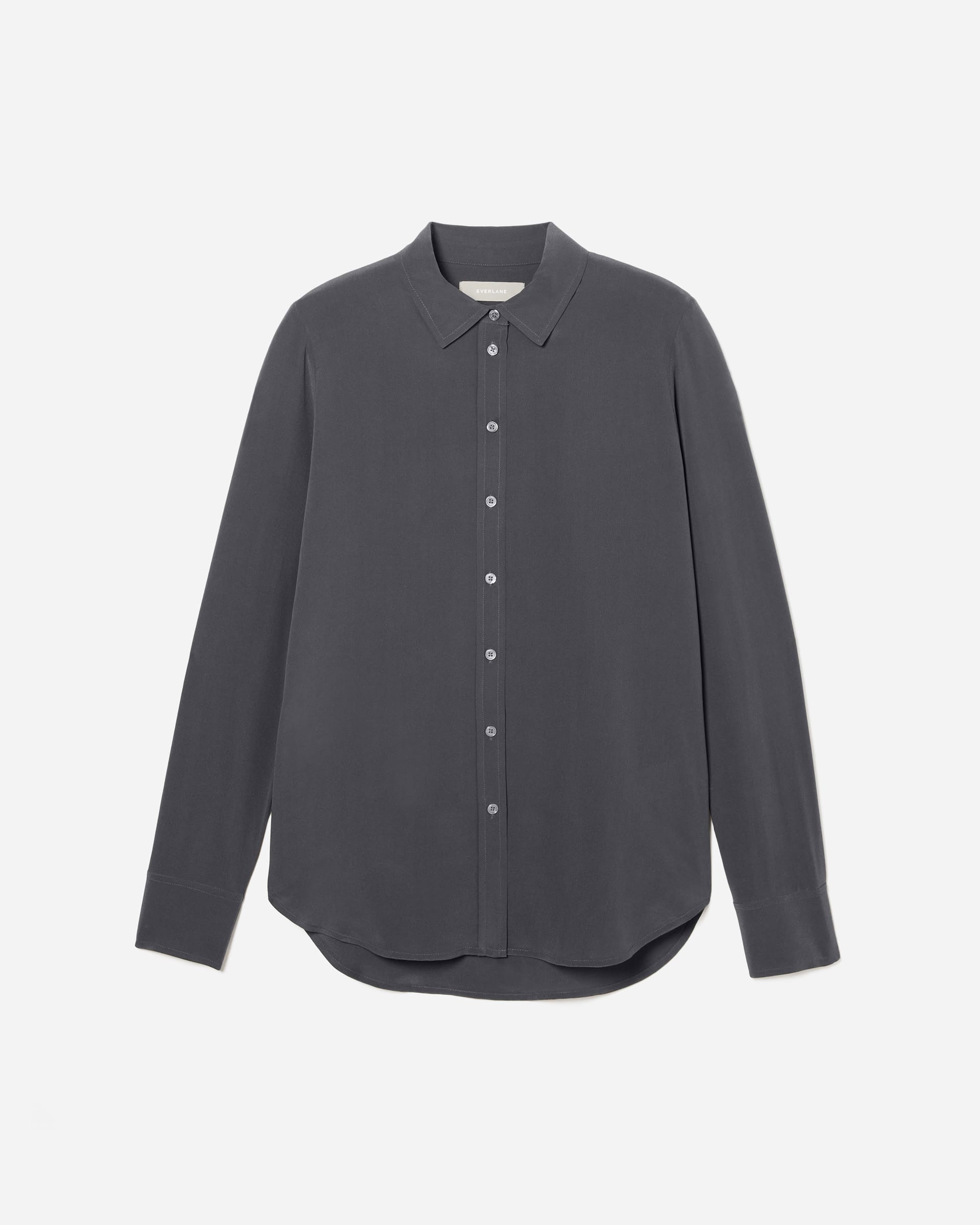 The Clean Silk Relaxed Shirt Slate Grey – Everlane