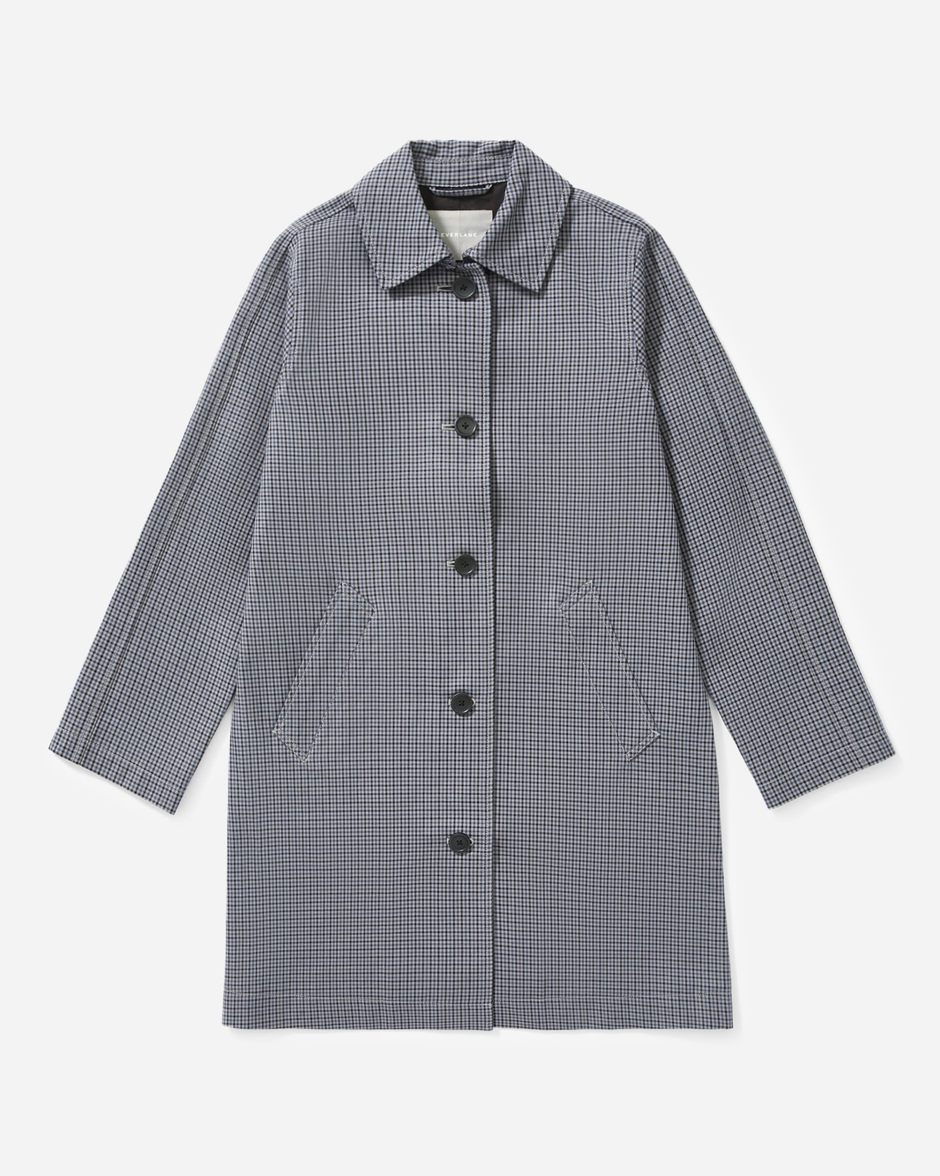 The Mac Coat Blue Check Everlane