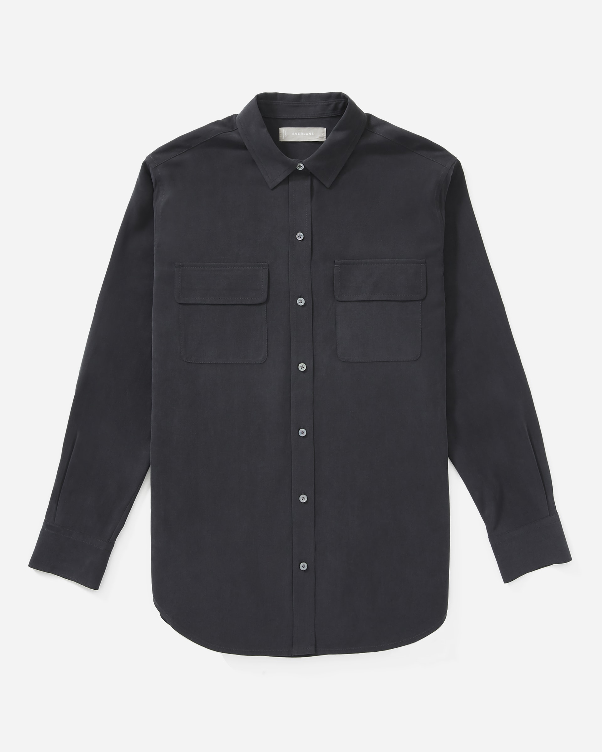 The Washable Silk Relaxed Shirt Black – Everlane
