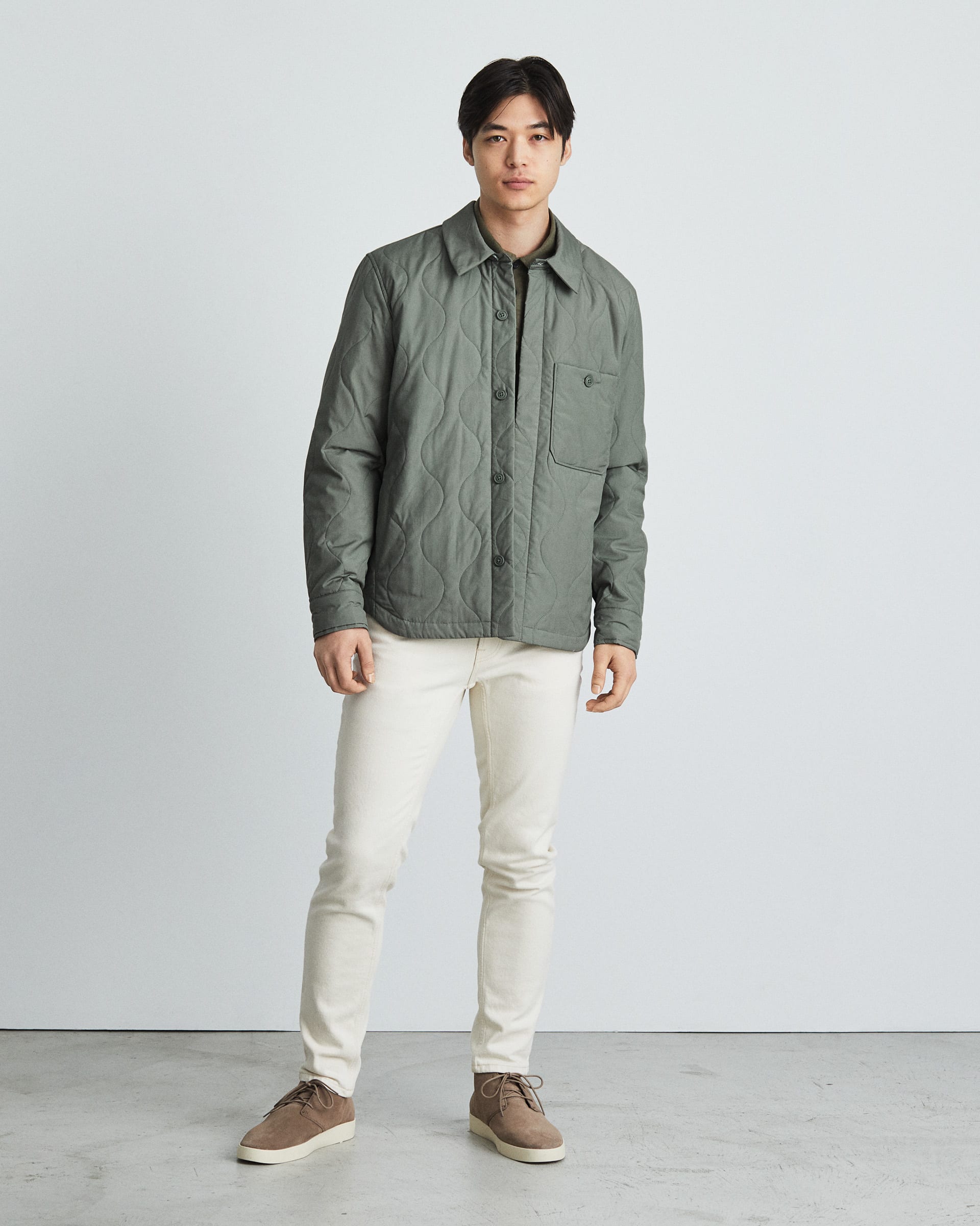The ReNew Quilted Liner Jacket Dark Sage Everlane