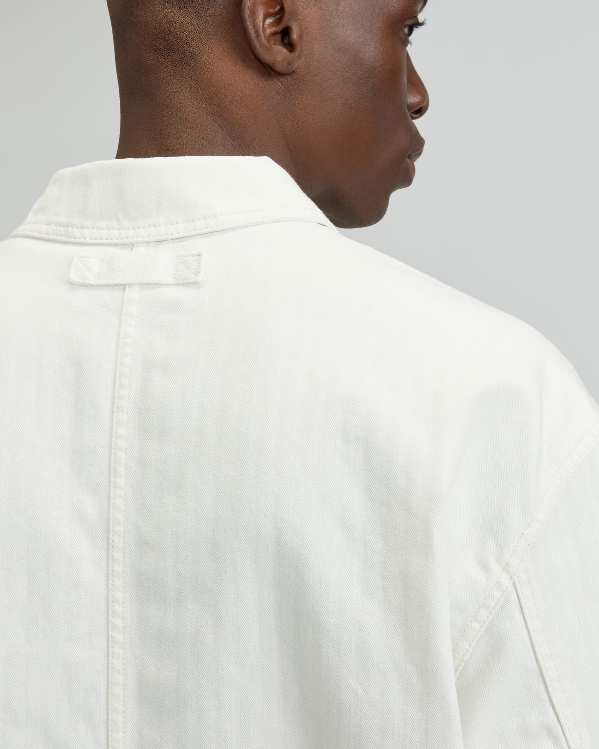 The Organic Cotton Herringbone Utility Jacket Bone Everlane