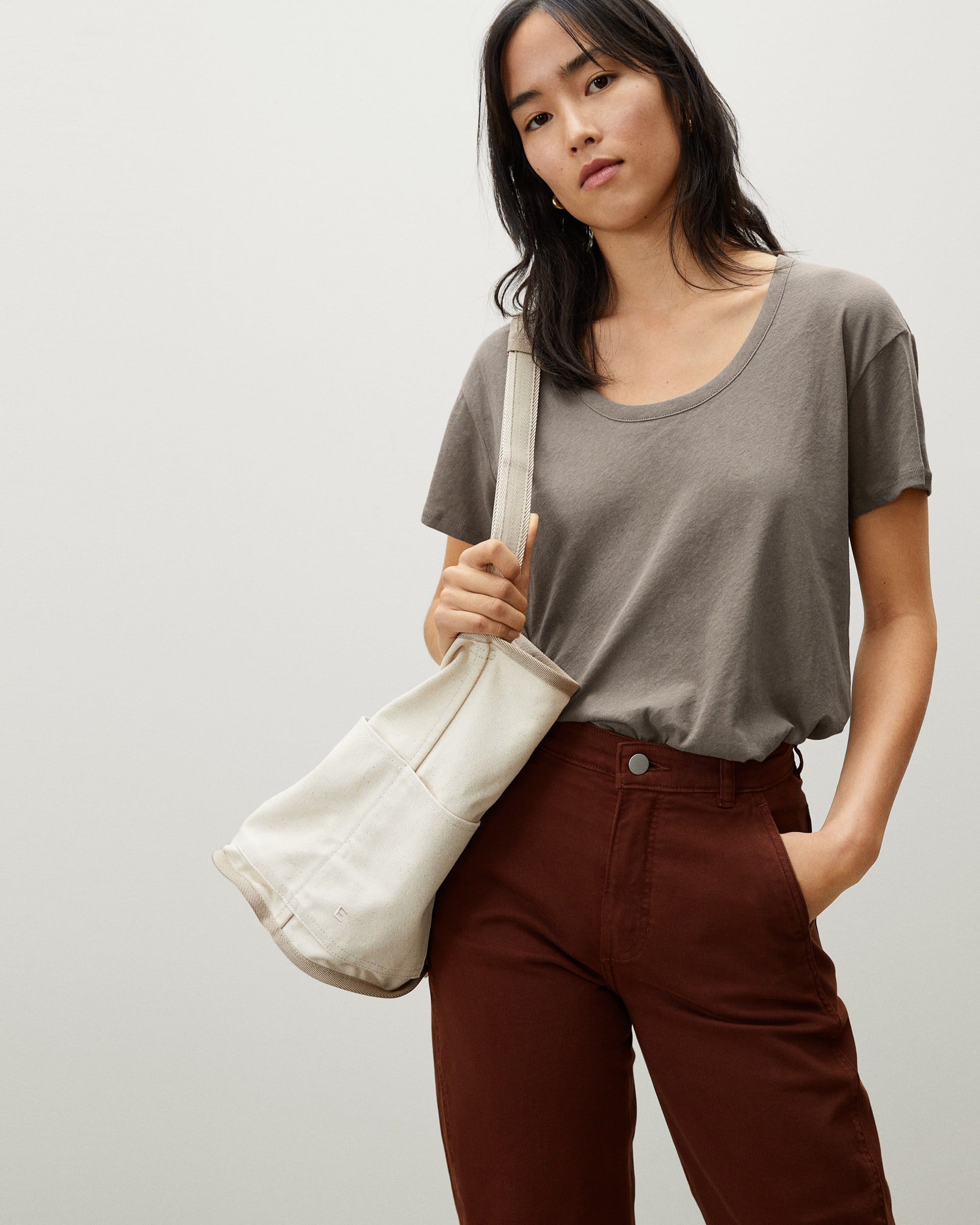The Air Scoop-Neck Tee Clay – Everlane
