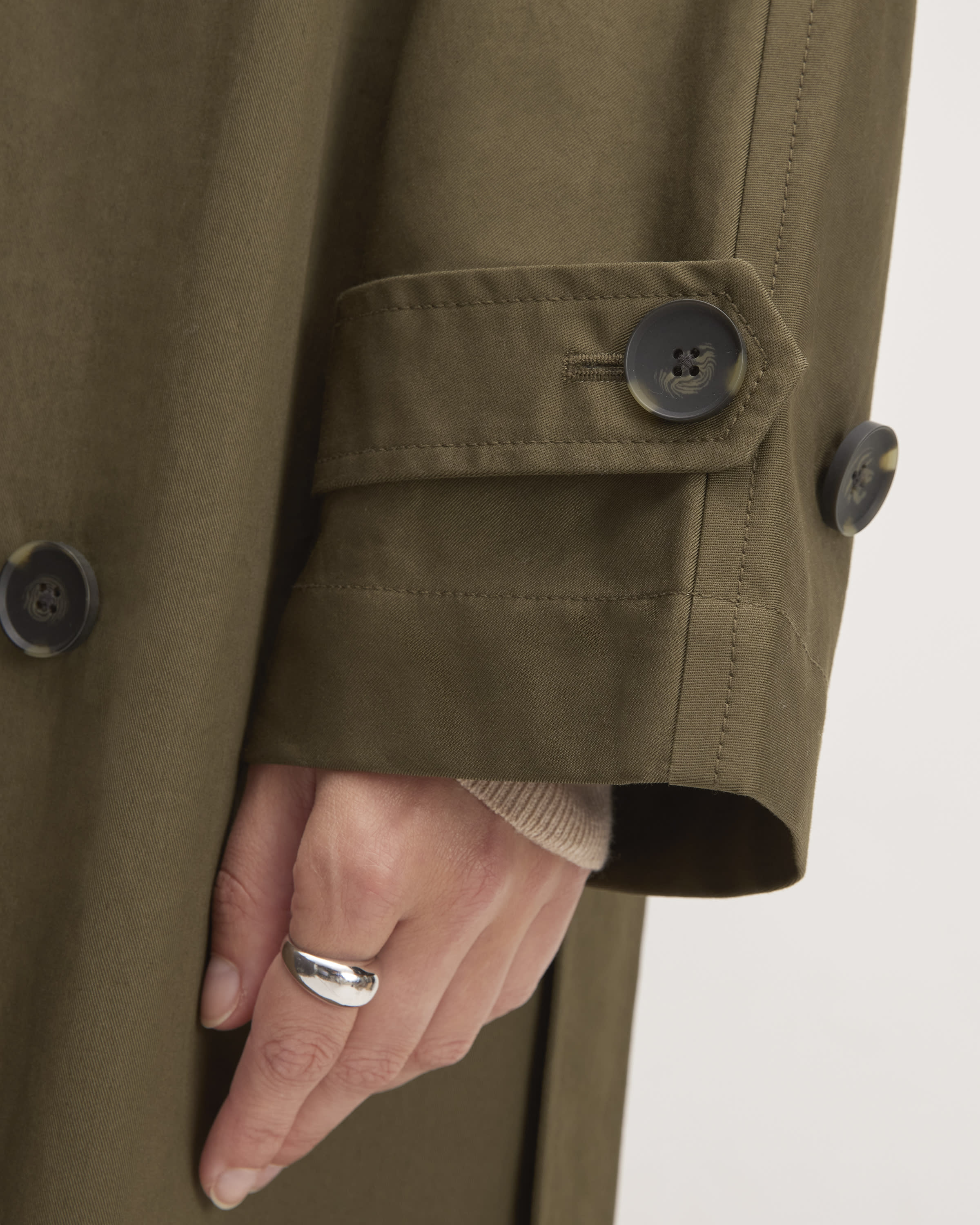 Cotton Mid-Length Loose Trench Coat_BDHL8218
