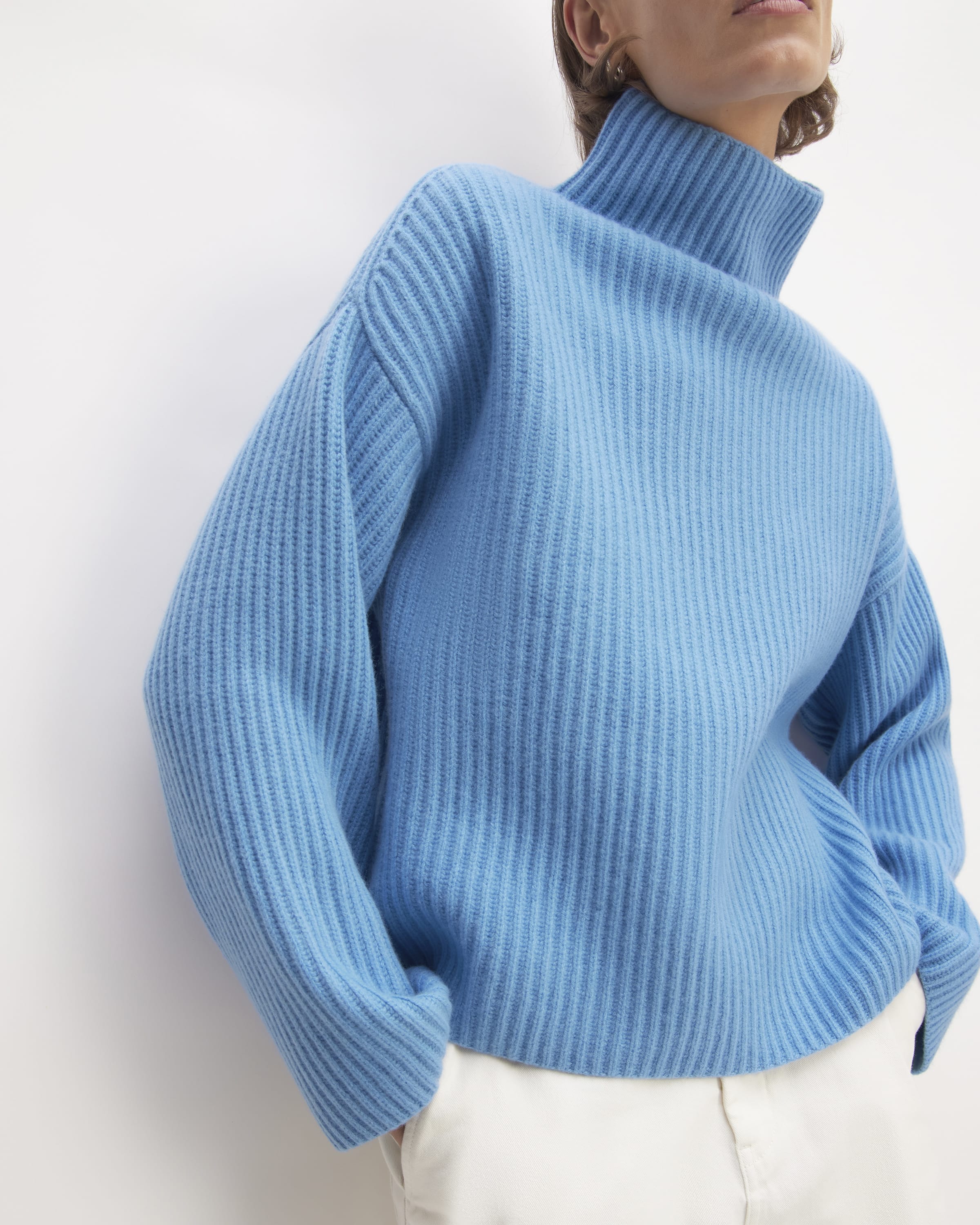Merino Wool 4-Bar Funnel Neck Pullover
