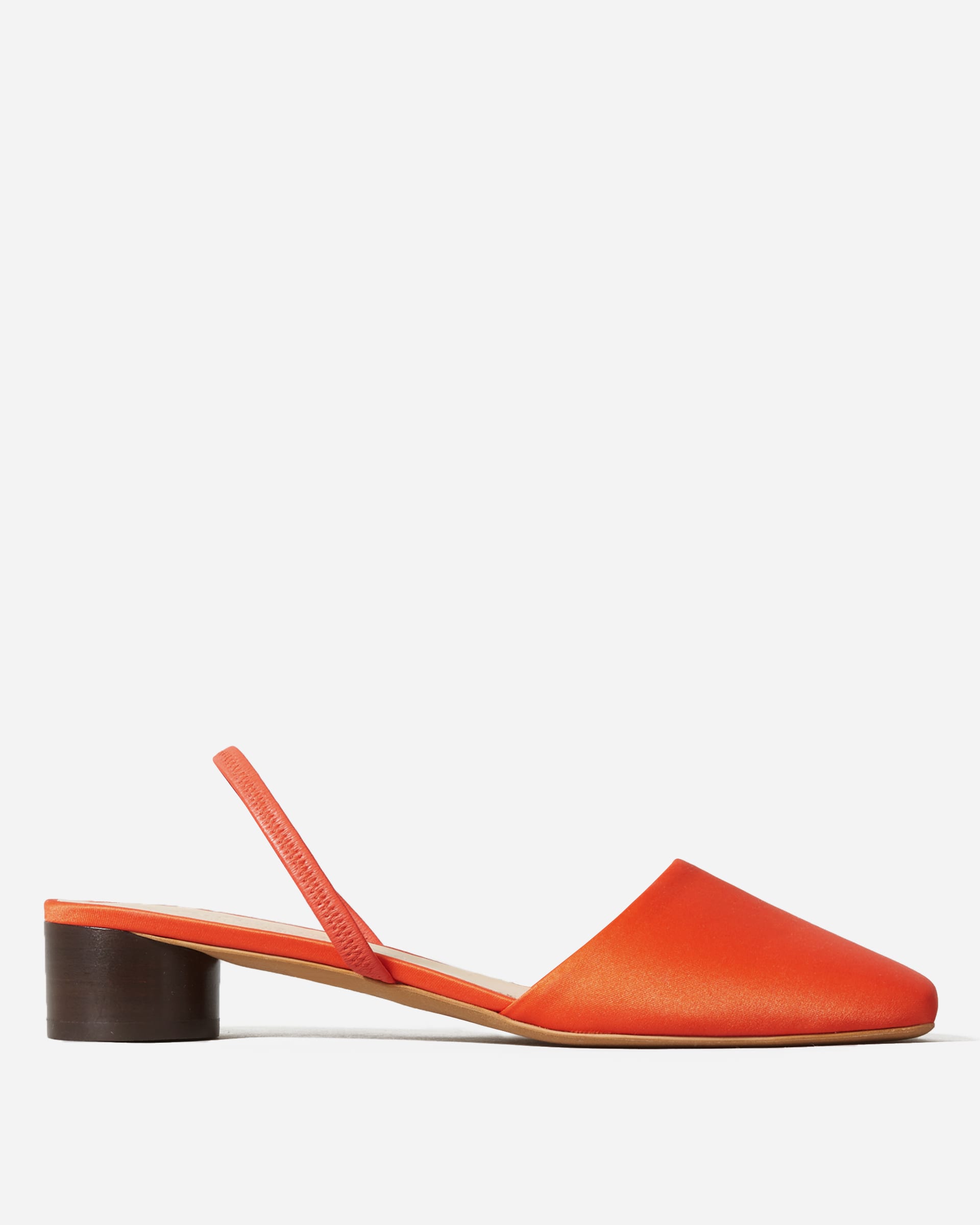 The Tapered Square Toe Slingback Bright Red Satin – Everlane