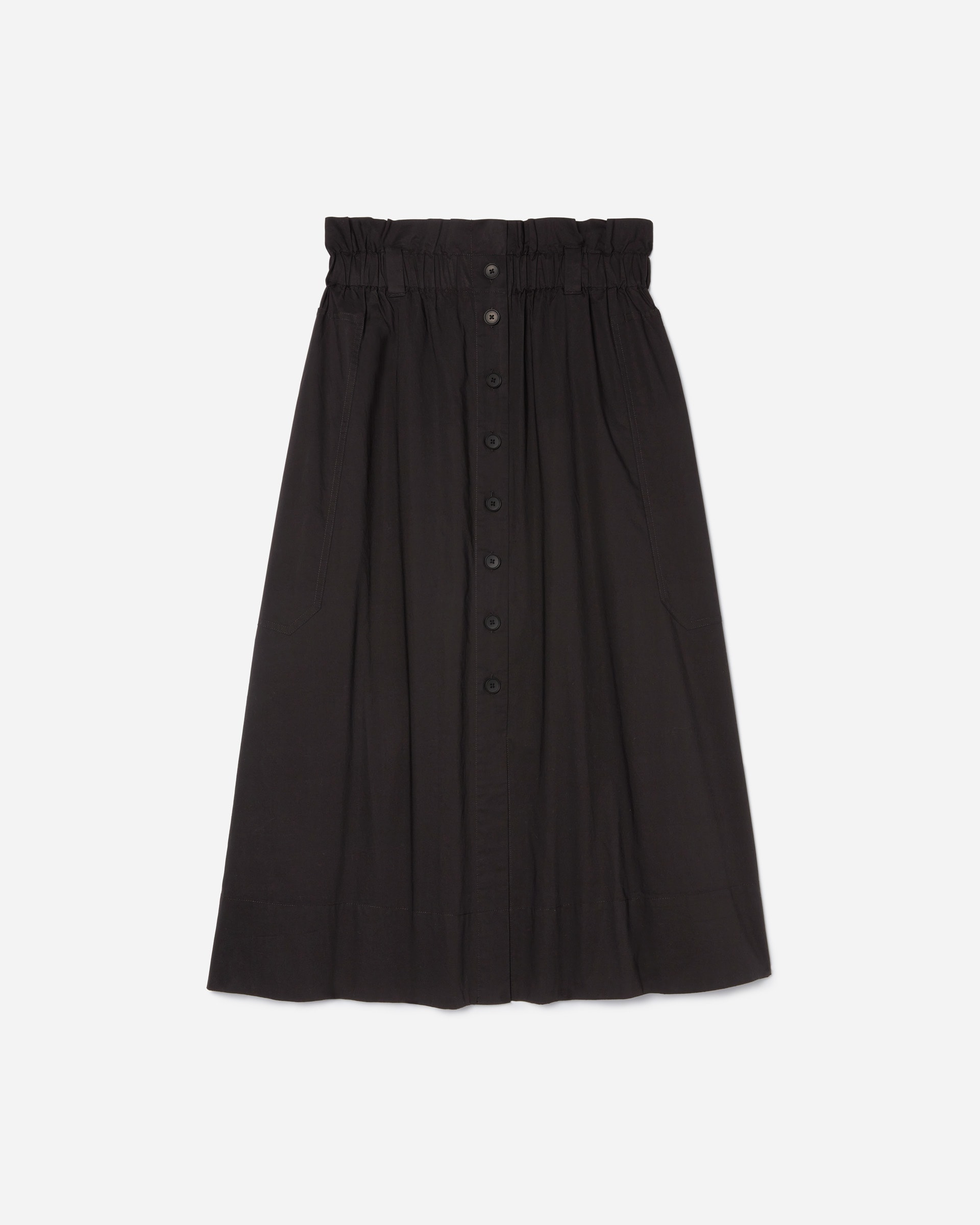 The Easy Button-Front Skirt Black – Everlane