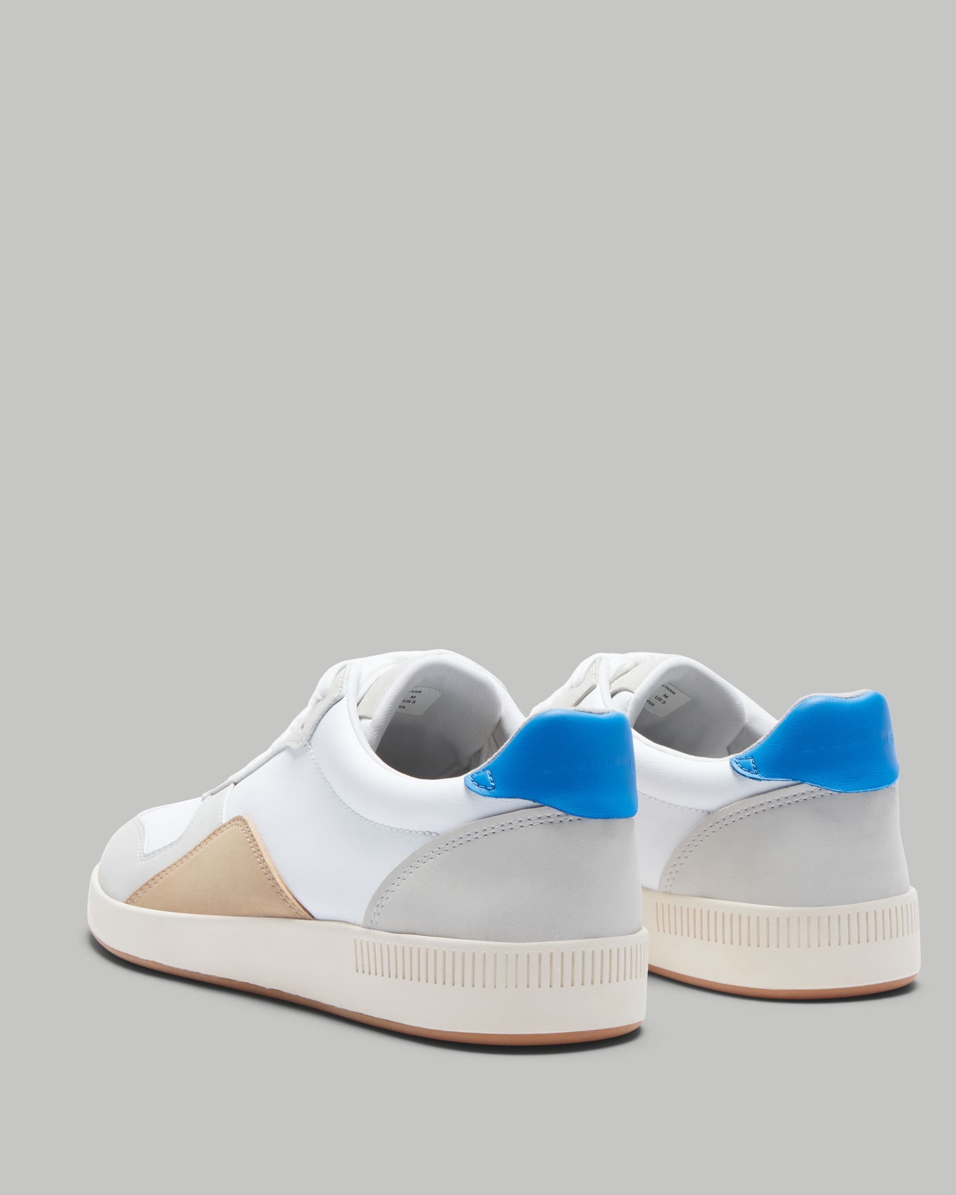The ReLeather® Court Sneaker White / Smoke Grey / Strong Blue Everlane