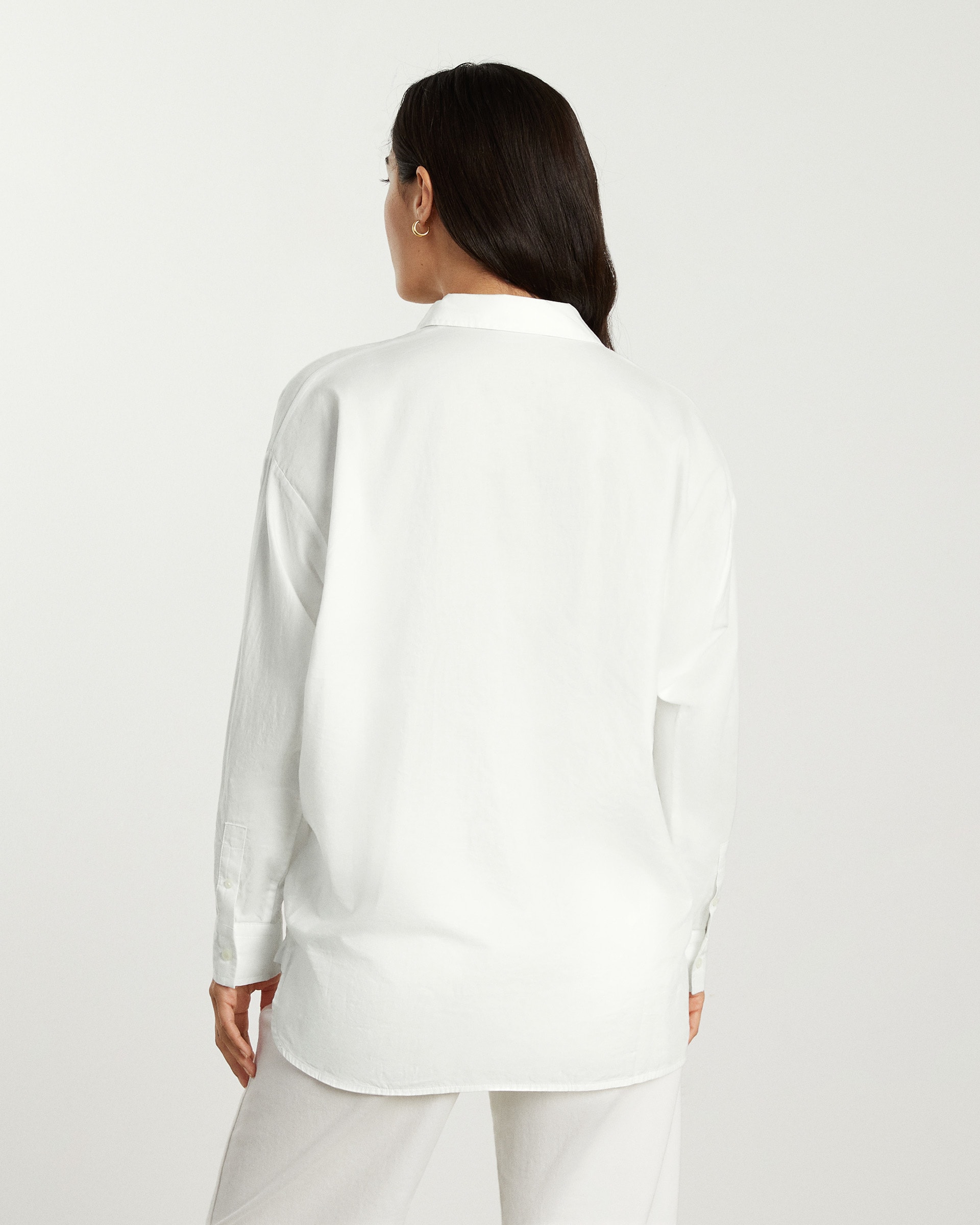 The Oversized Silky Cotton Shirt White – Everlane