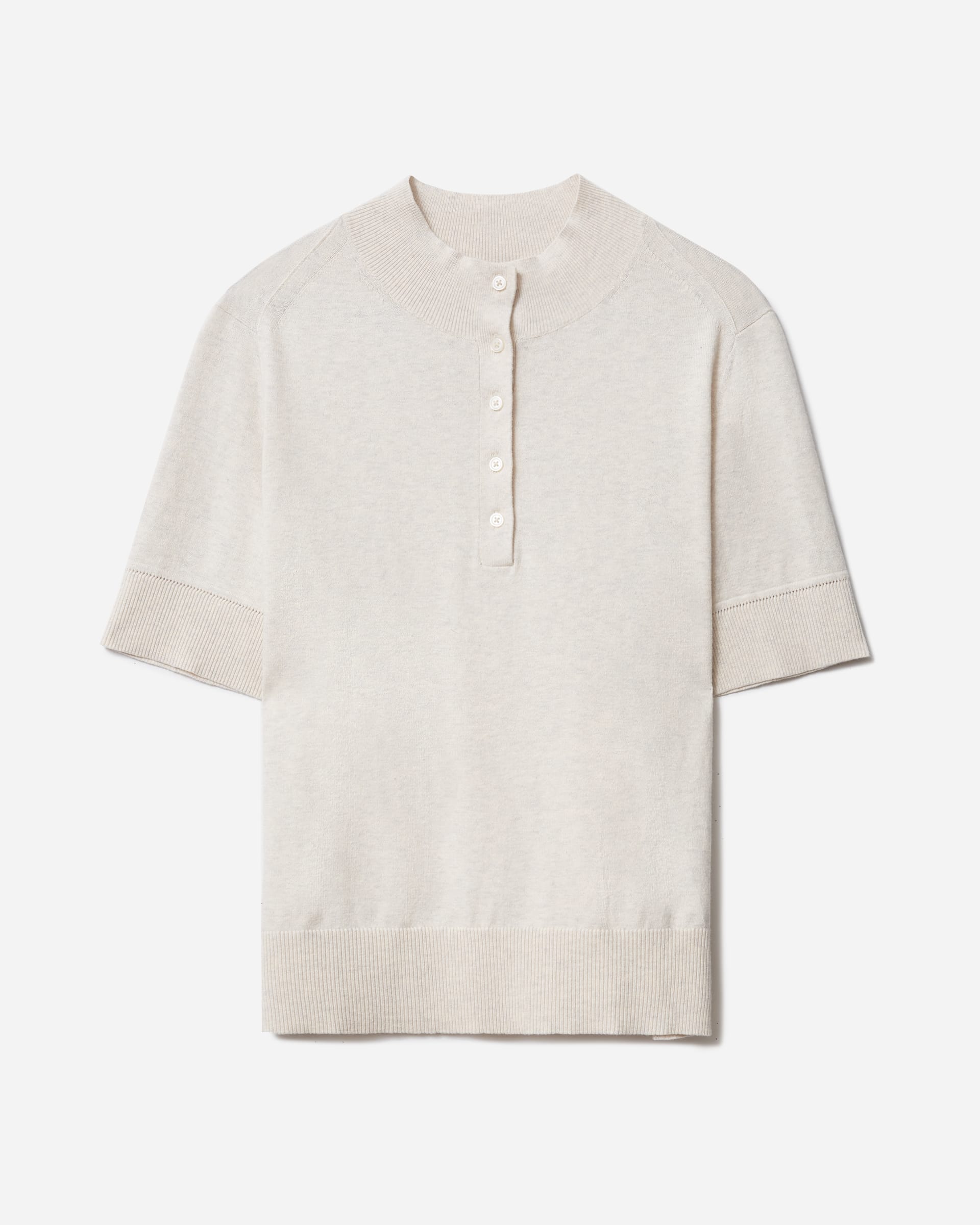 The Organic Cotton Button Mockneck Marble – Everlane