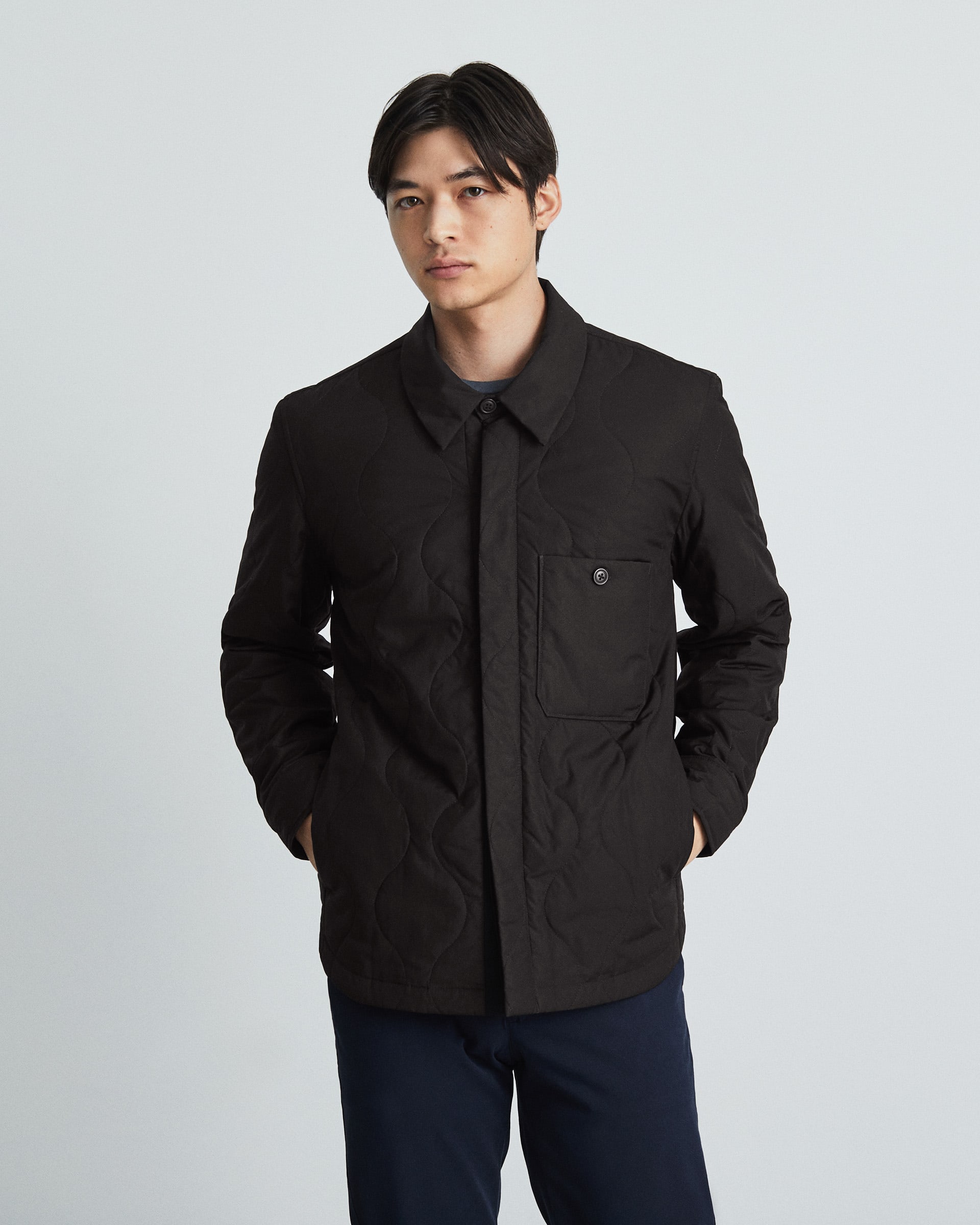 The ReNew Quilted Liner Jacket Black Everlane