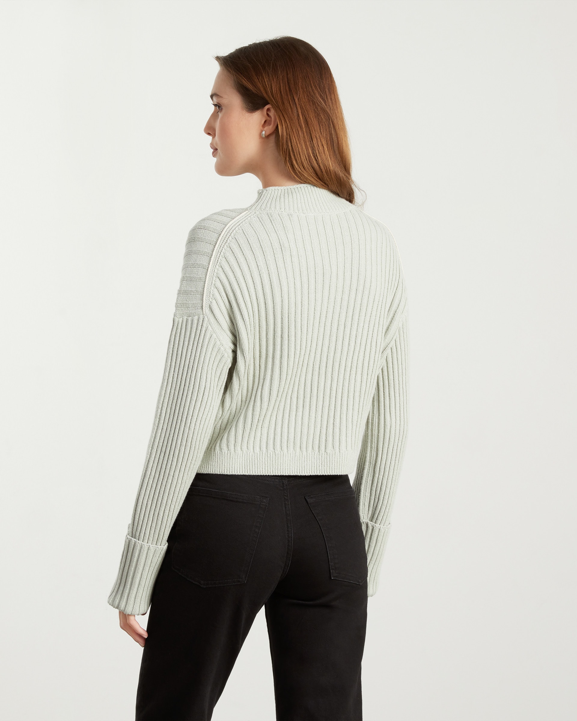 The Cotton Ribbed Rollneck Sweater Grey / Parchment – Everlane
