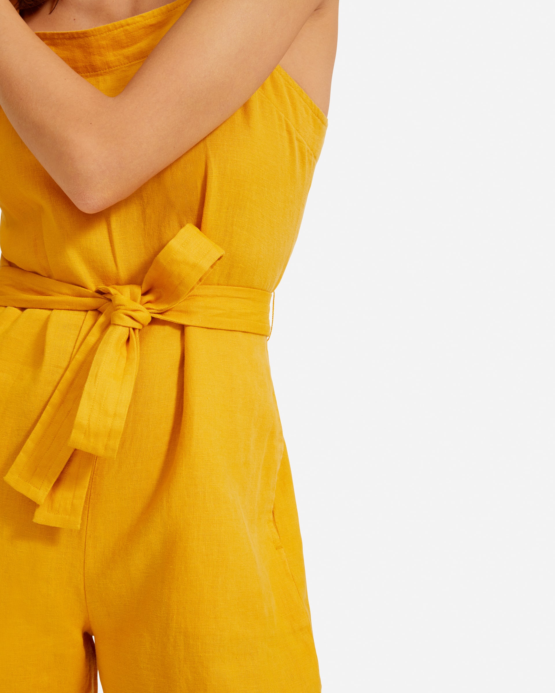 The Linen SquareNeck Jumpsuit Marigold Everlane