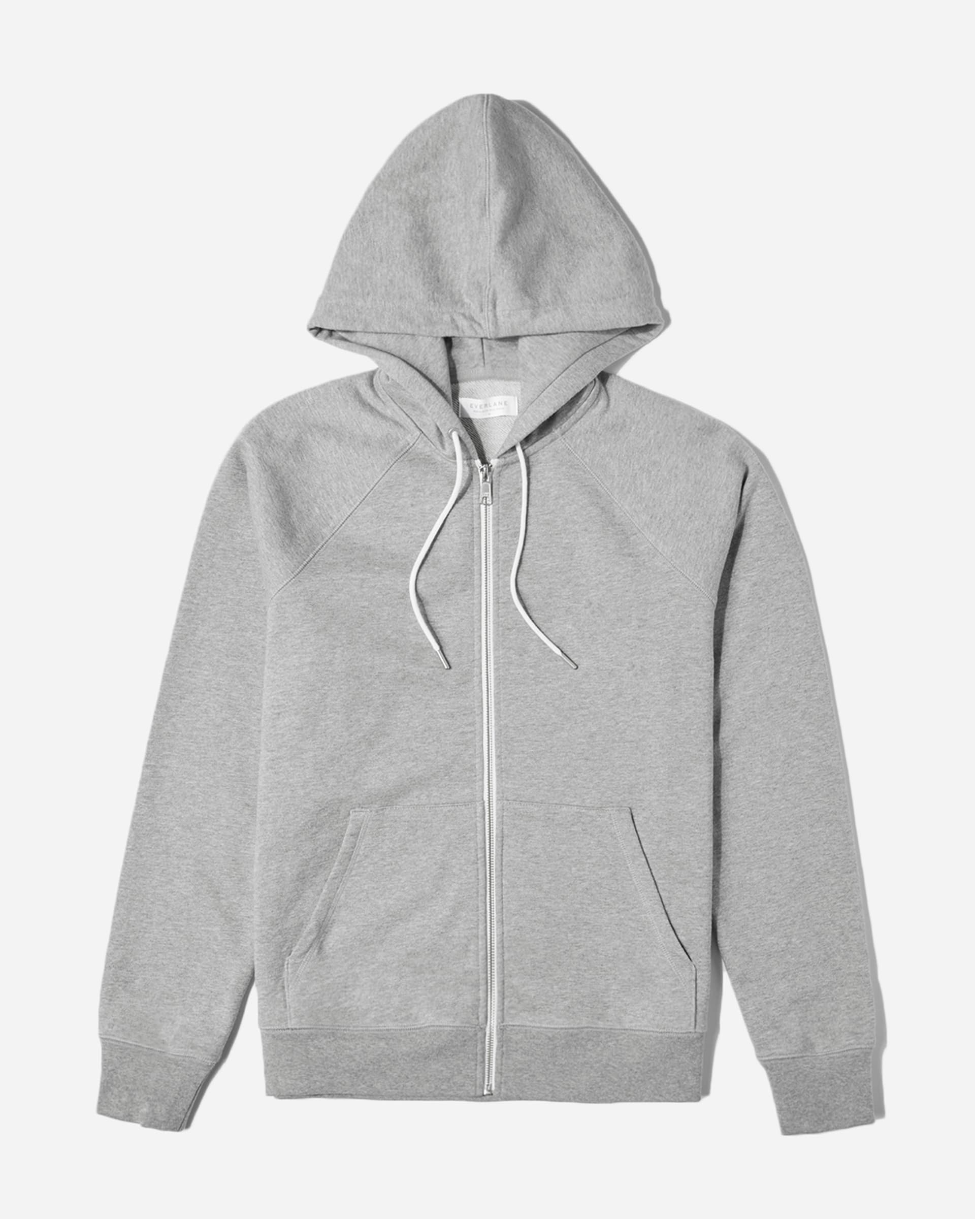 The Classic French Terry Zip Hoodie Heathered Grey – Everlane