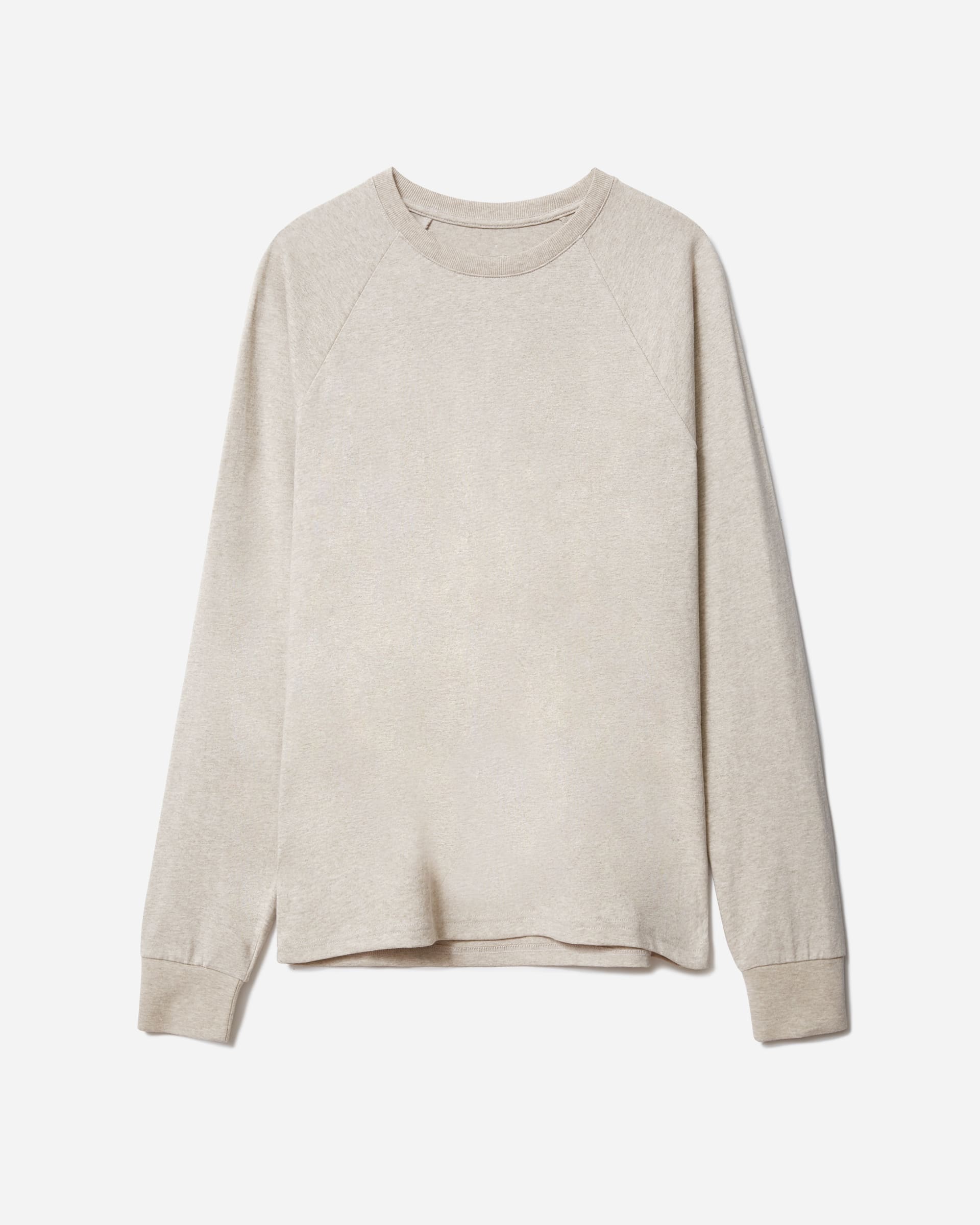 The PremiumWeight LongSleeve Crew Uniform Heather Oatmeal Everlane