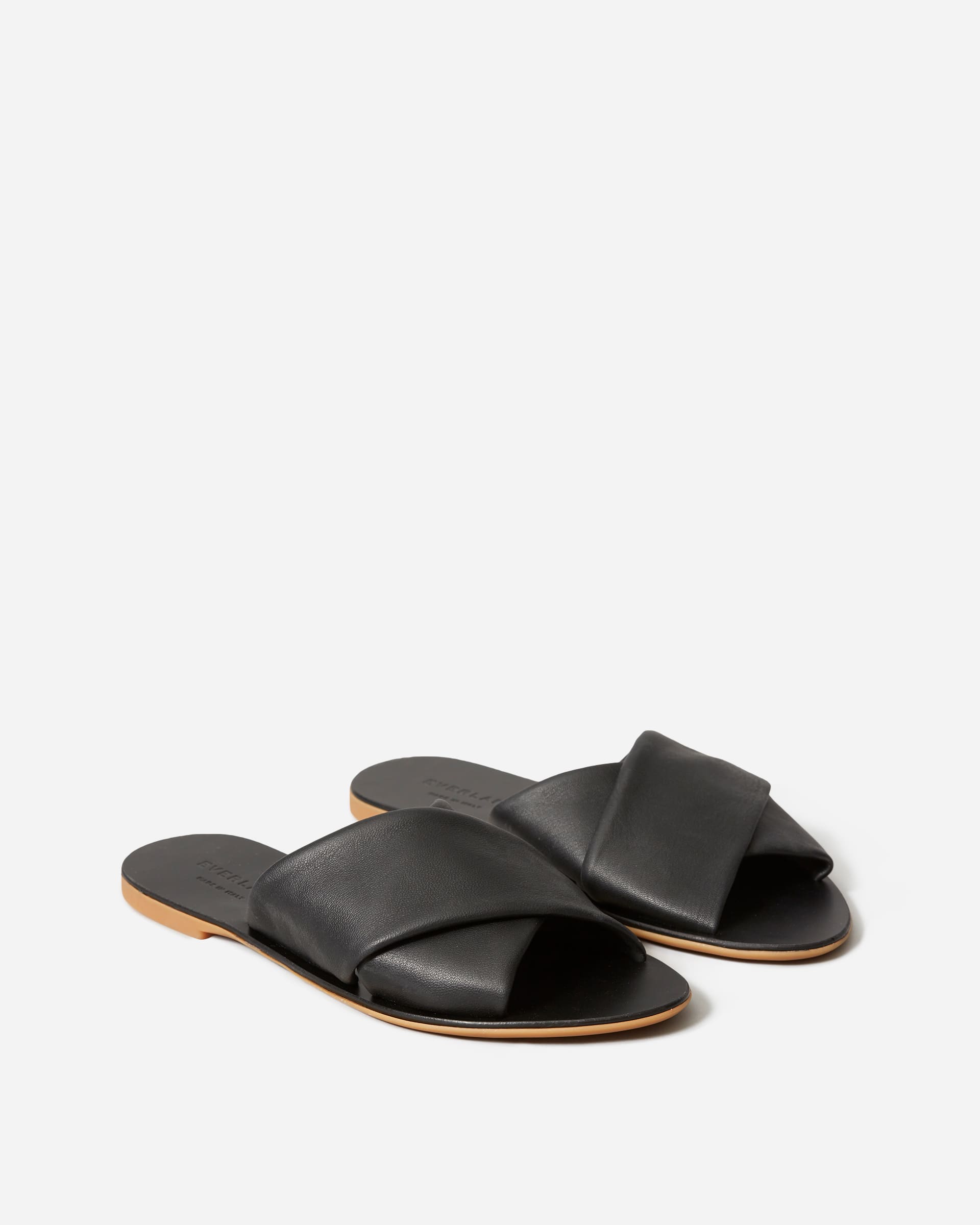 The Leather Crossover Sandal Black – Everlane