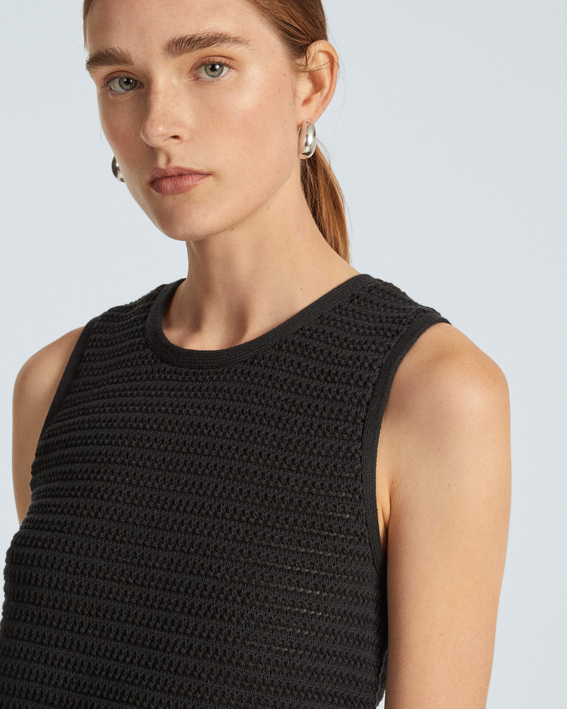 The Crochet Knit Cami Black Everlane