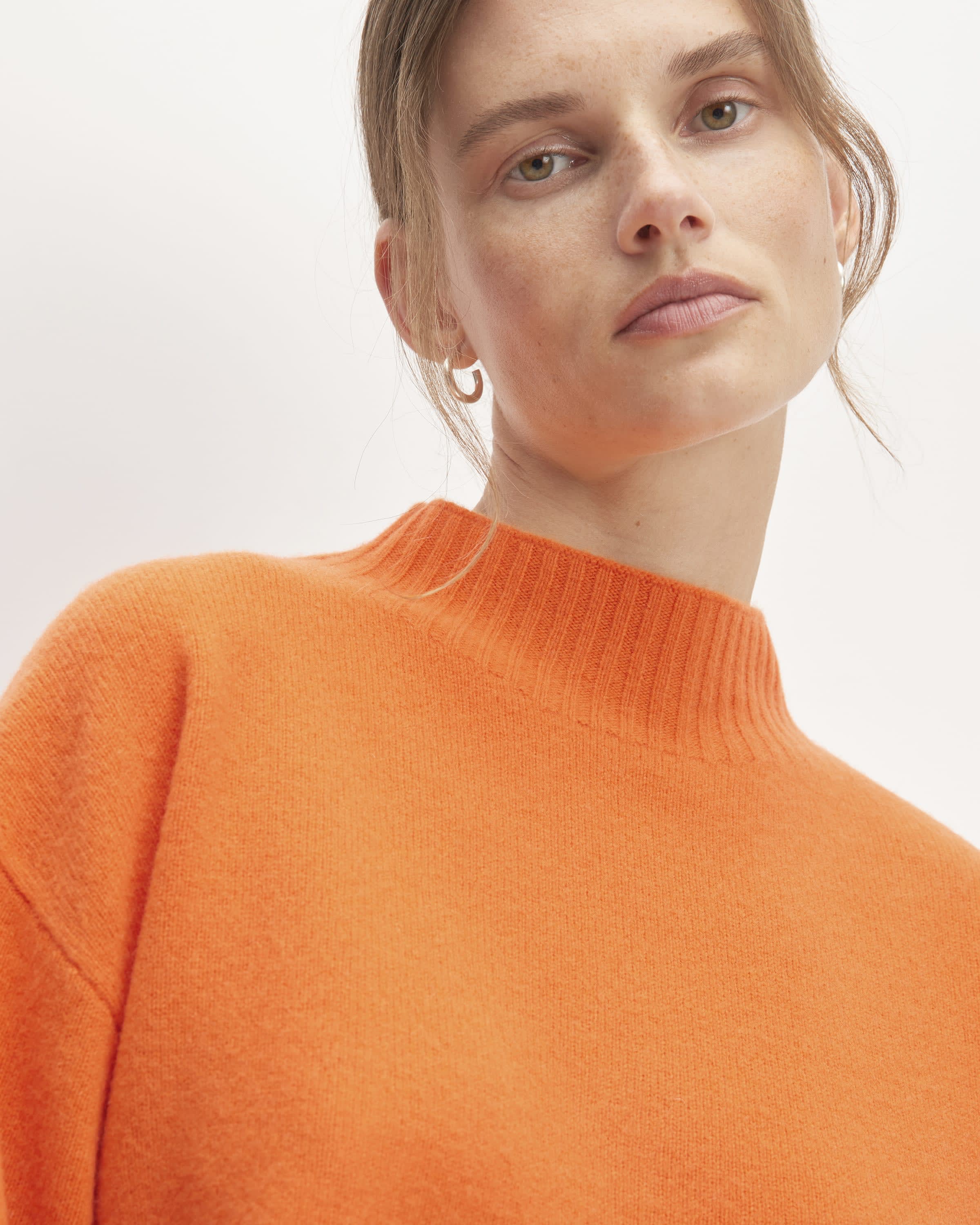 The Good Merino Wool Mockneck Sweater Orange – Everlane