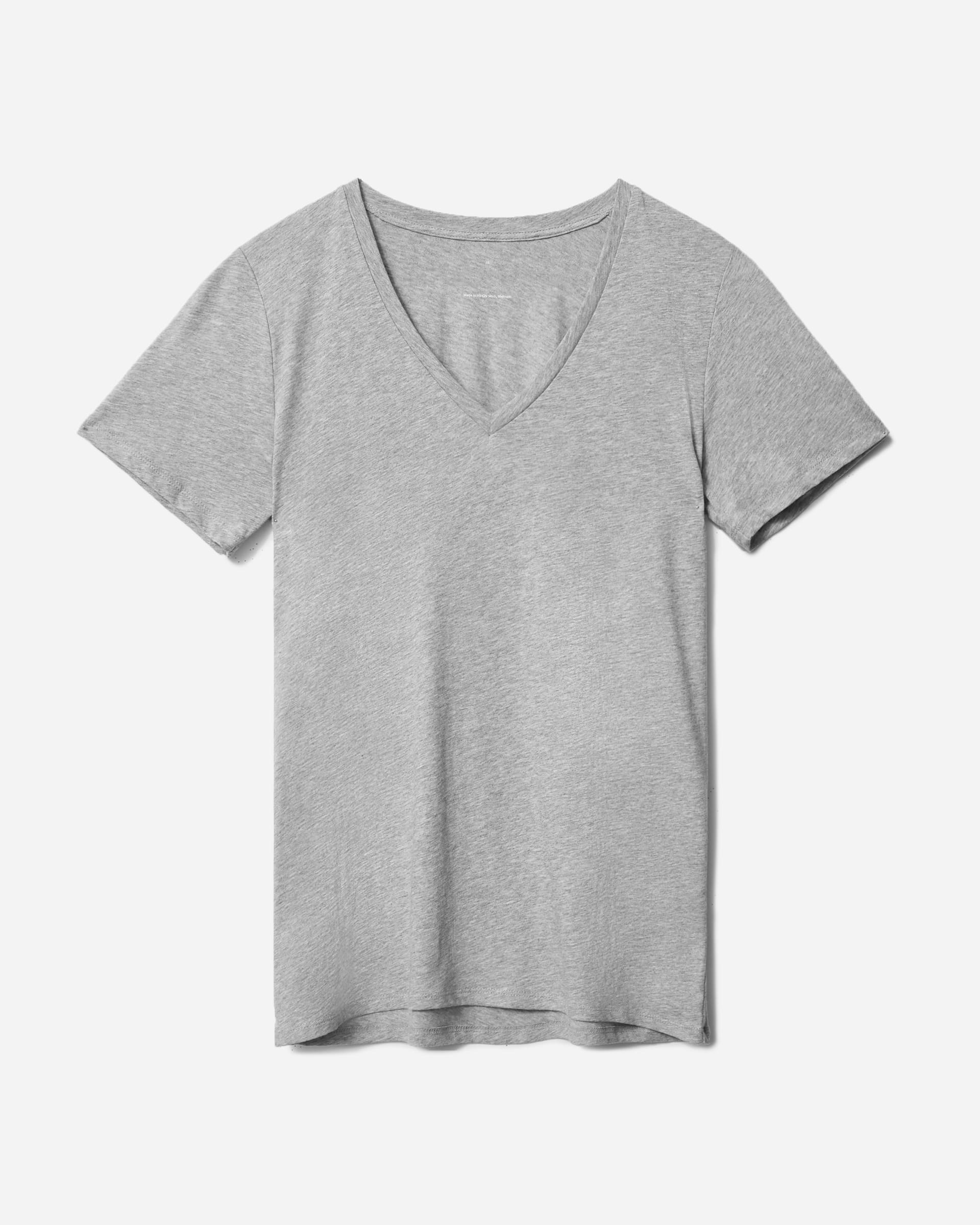 The Organic Cotton VNeck Heathered Grey Everlane