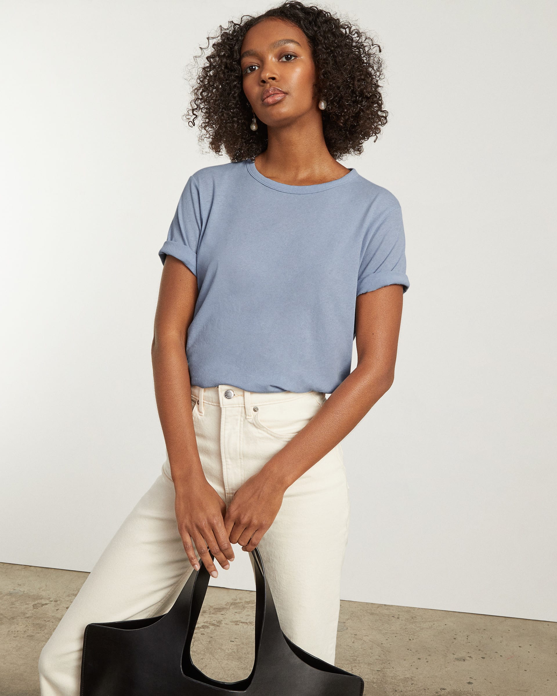 The Air Oversized Crew Tee Blue Slate – Everlane