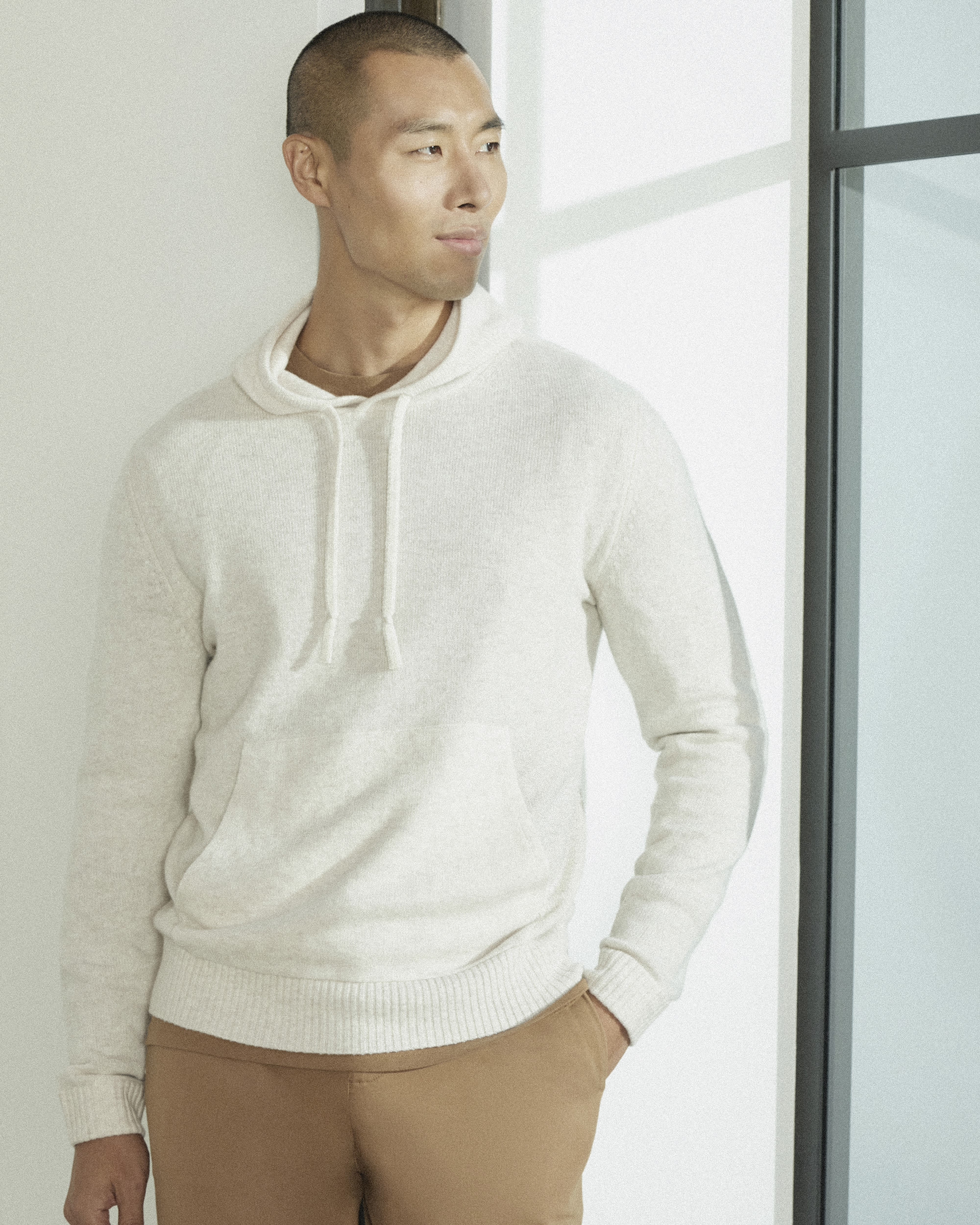 The Felted Merino Hoodie Heathered Oat Everlane
