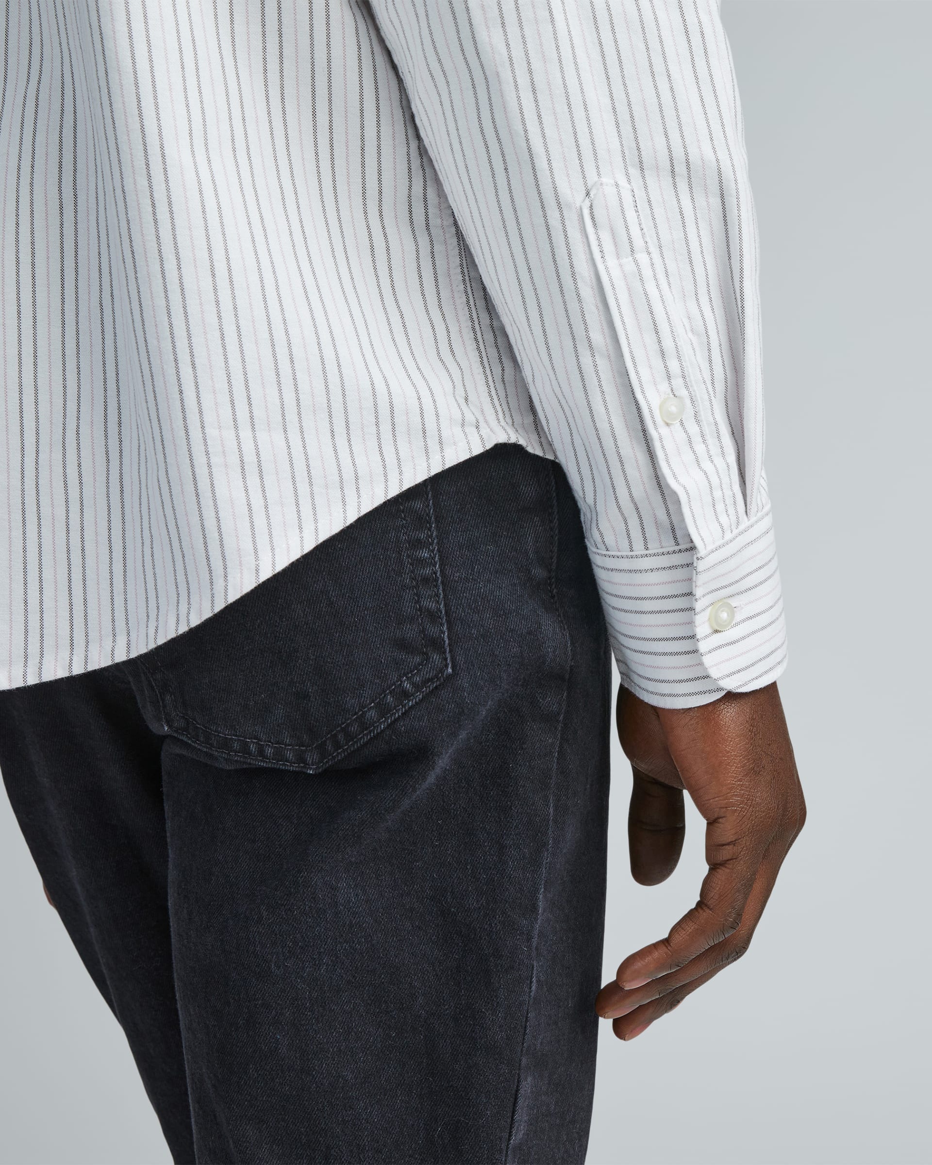 The Organic Oxford Shirt Canvas / Mauve / Chocolate Everlane