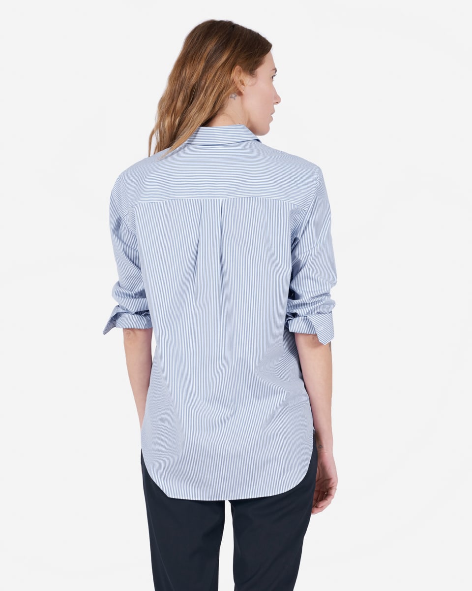 The Relaxed Poplin Shirt Blue Stripe – Everlane