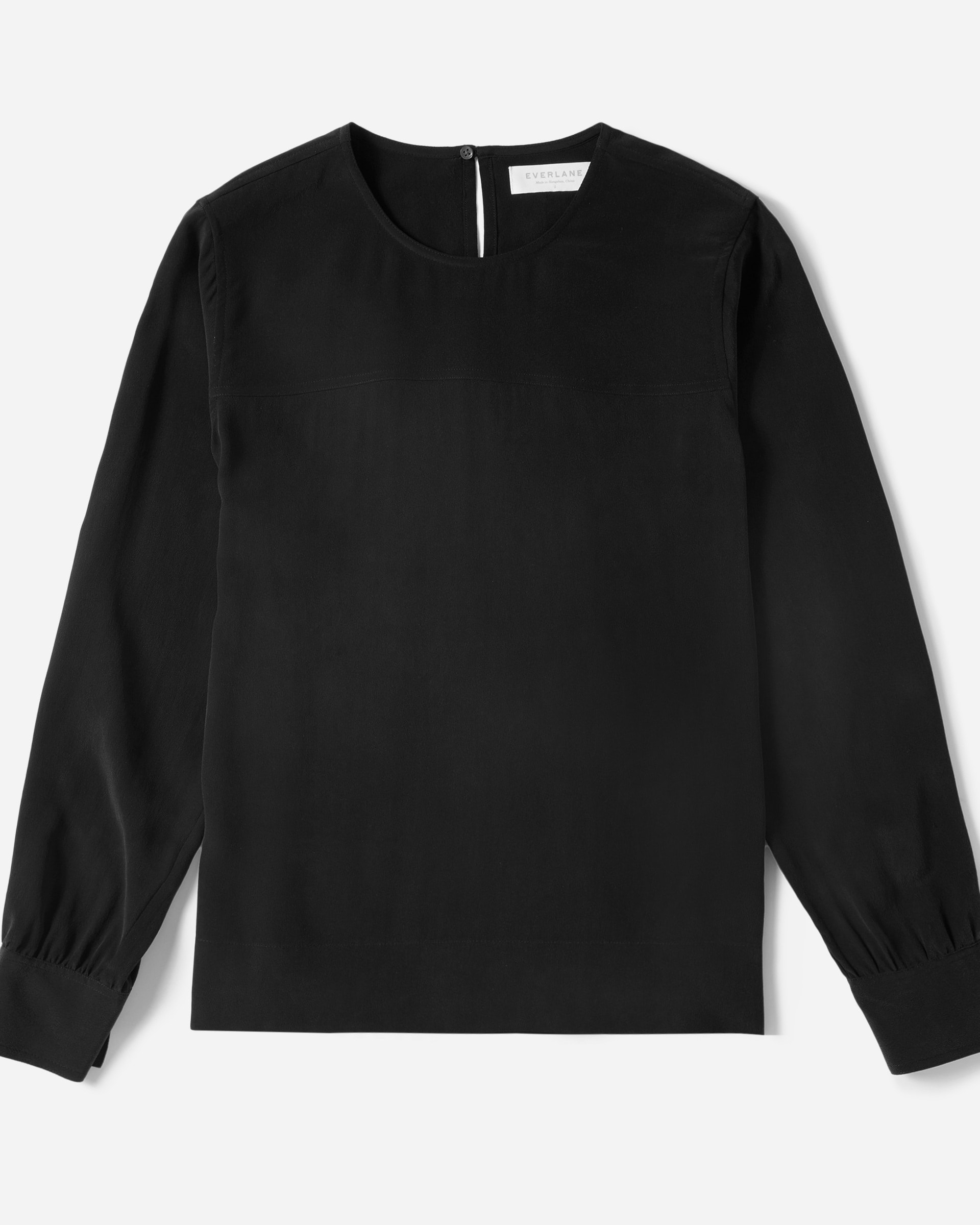 The Silk Long-Sleeve Blouse Black – Everlane