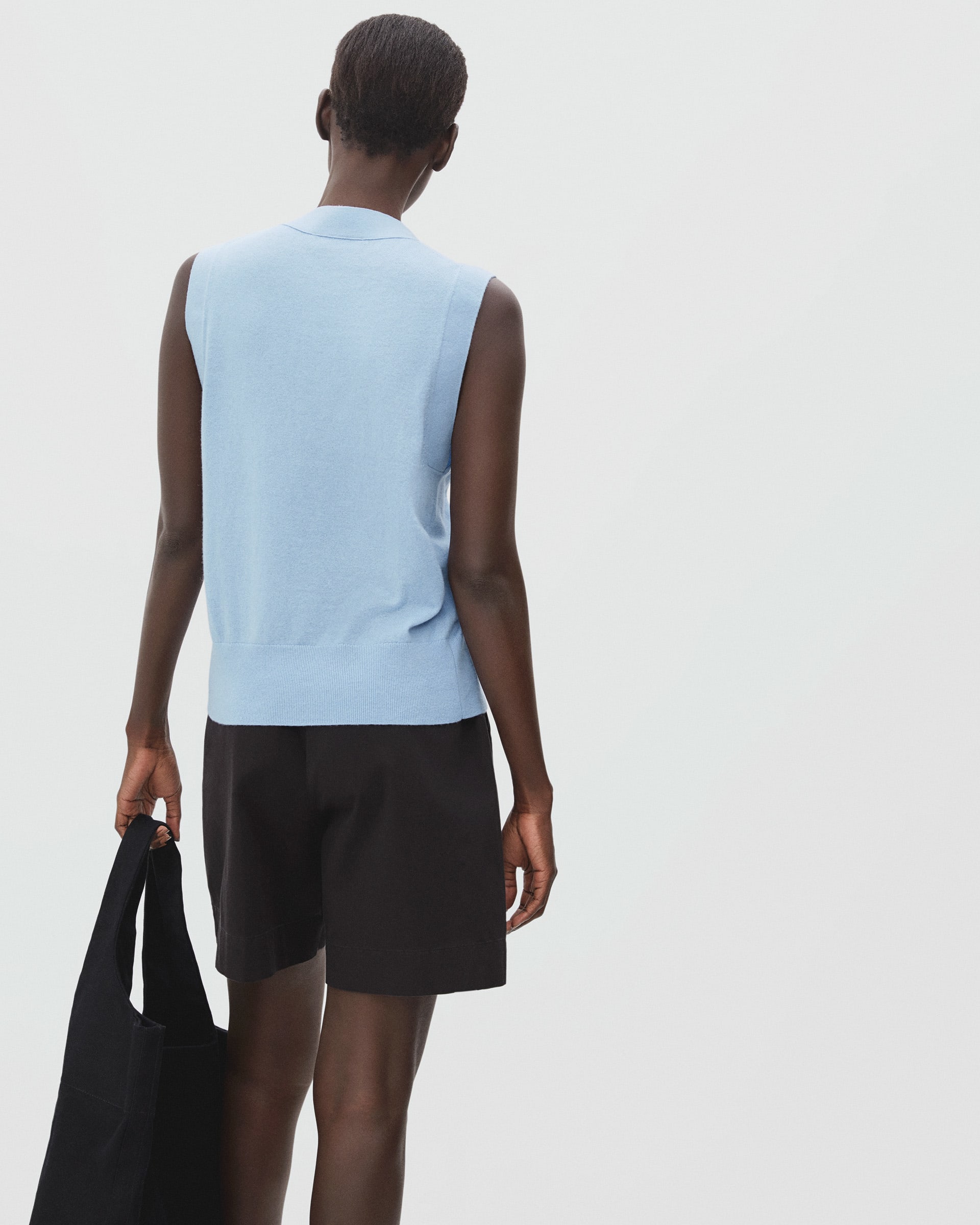 The CottonMerino Sweater Vest Steel Blue Everlane