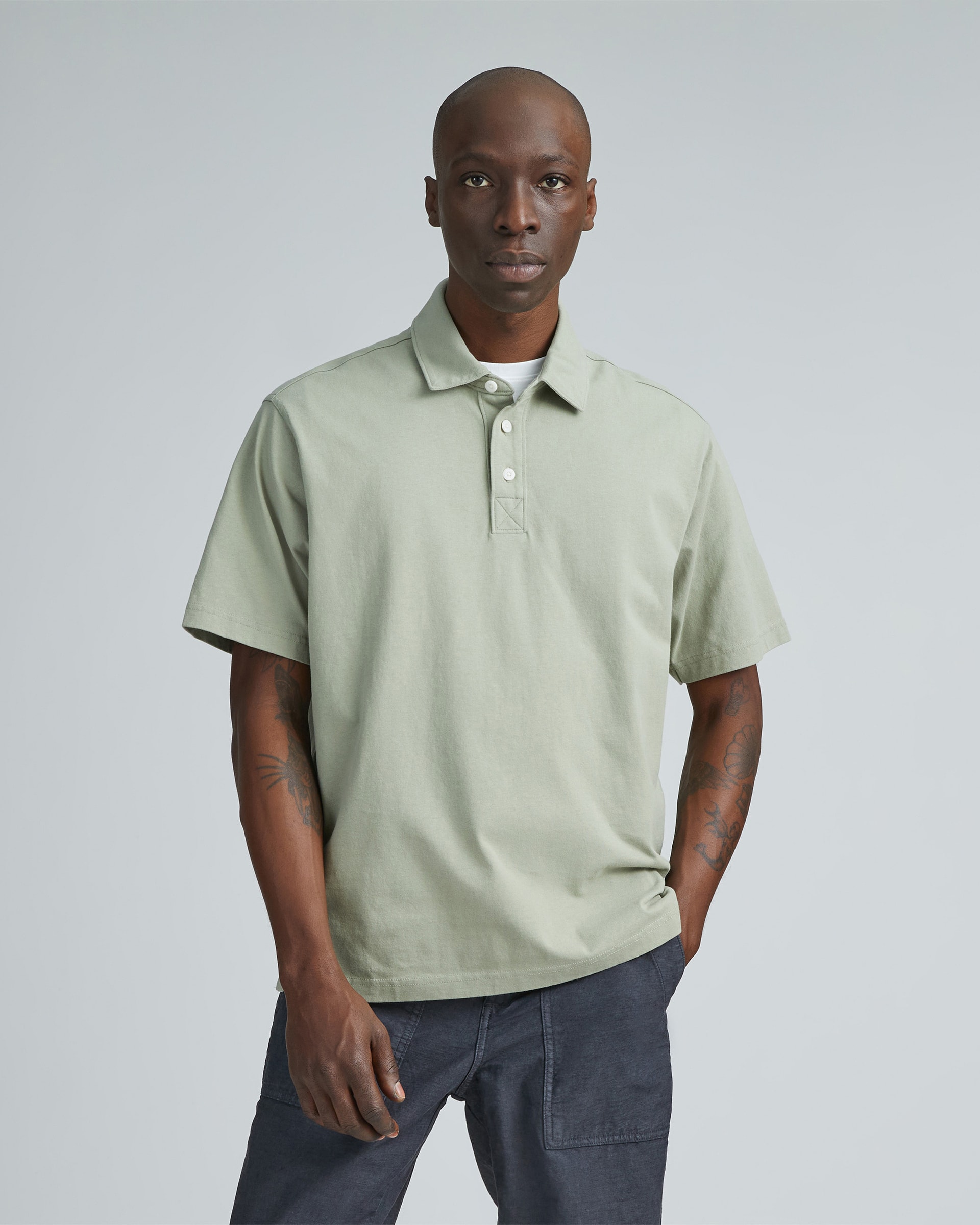 The Premium Weight Relaxed Polo Seagrass – Everlane