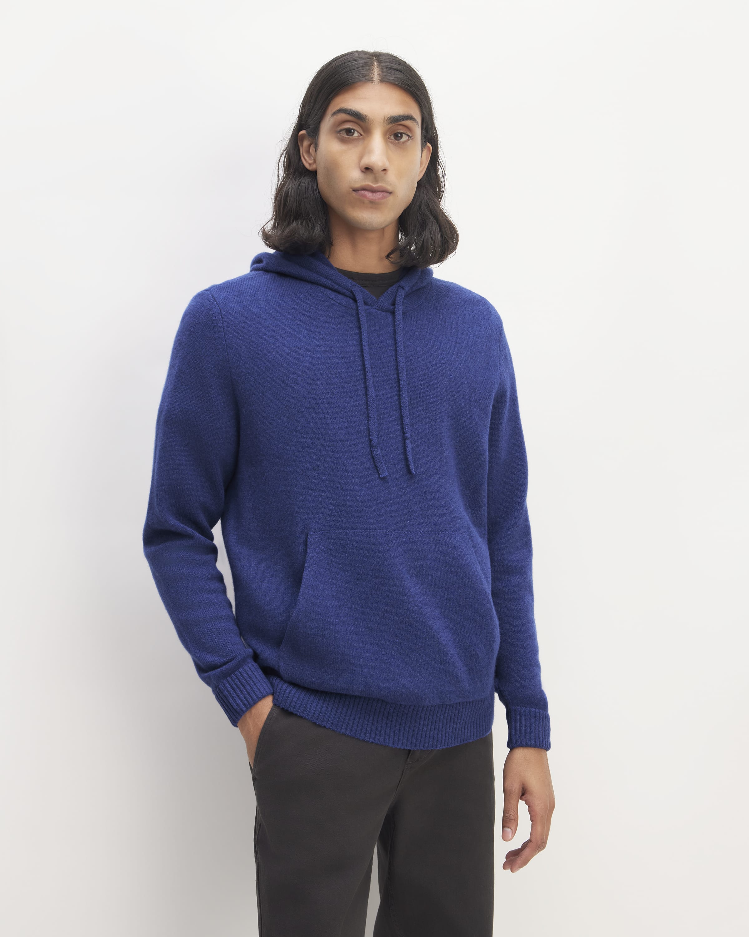 The Felted Merino Hoodie Bellwether Blue Heather Everlane