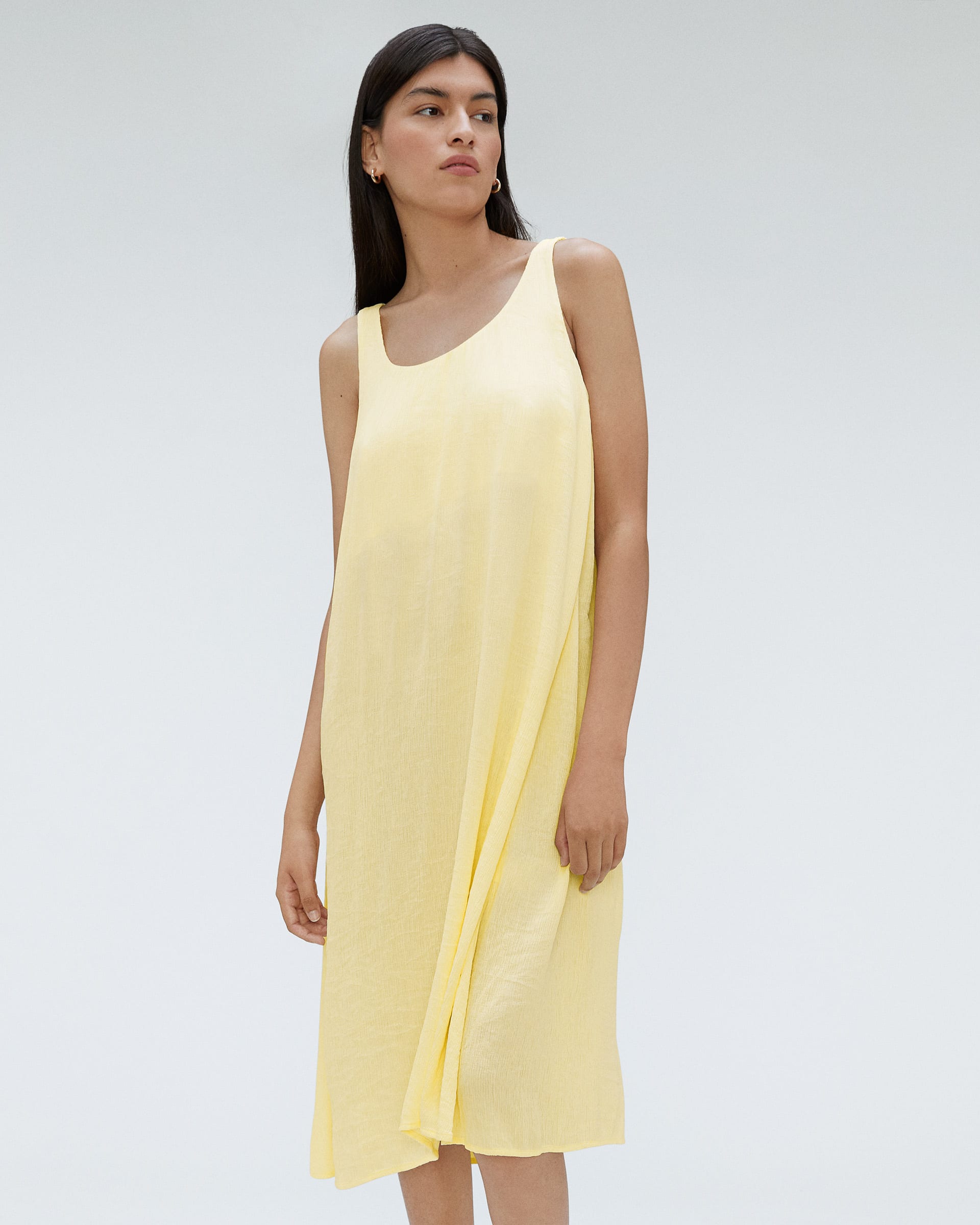 The Naia™ Ripple Tank Dress Pastel Yellow – Everlane
