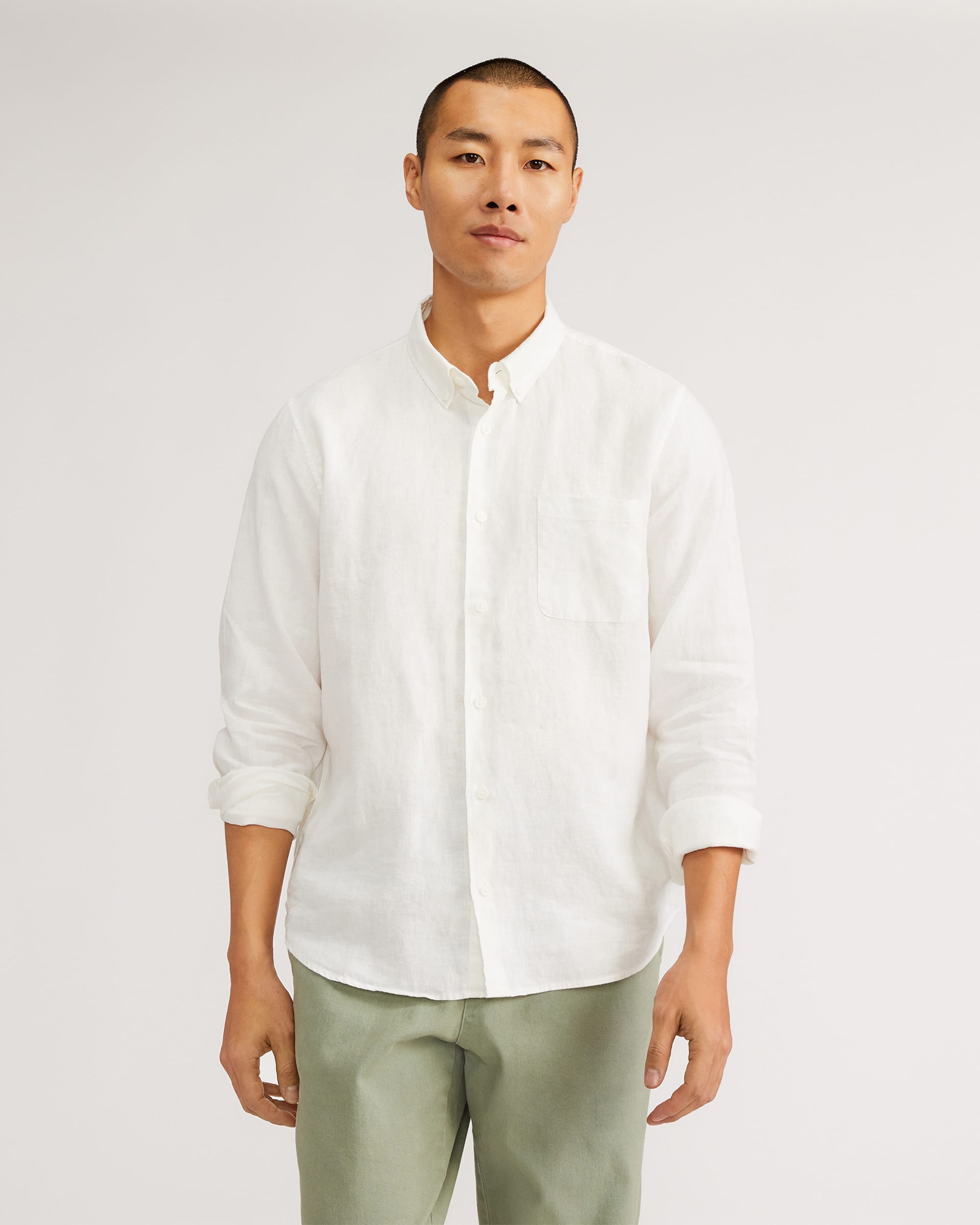 The Linen Standard Fit Shirt White – Everlane