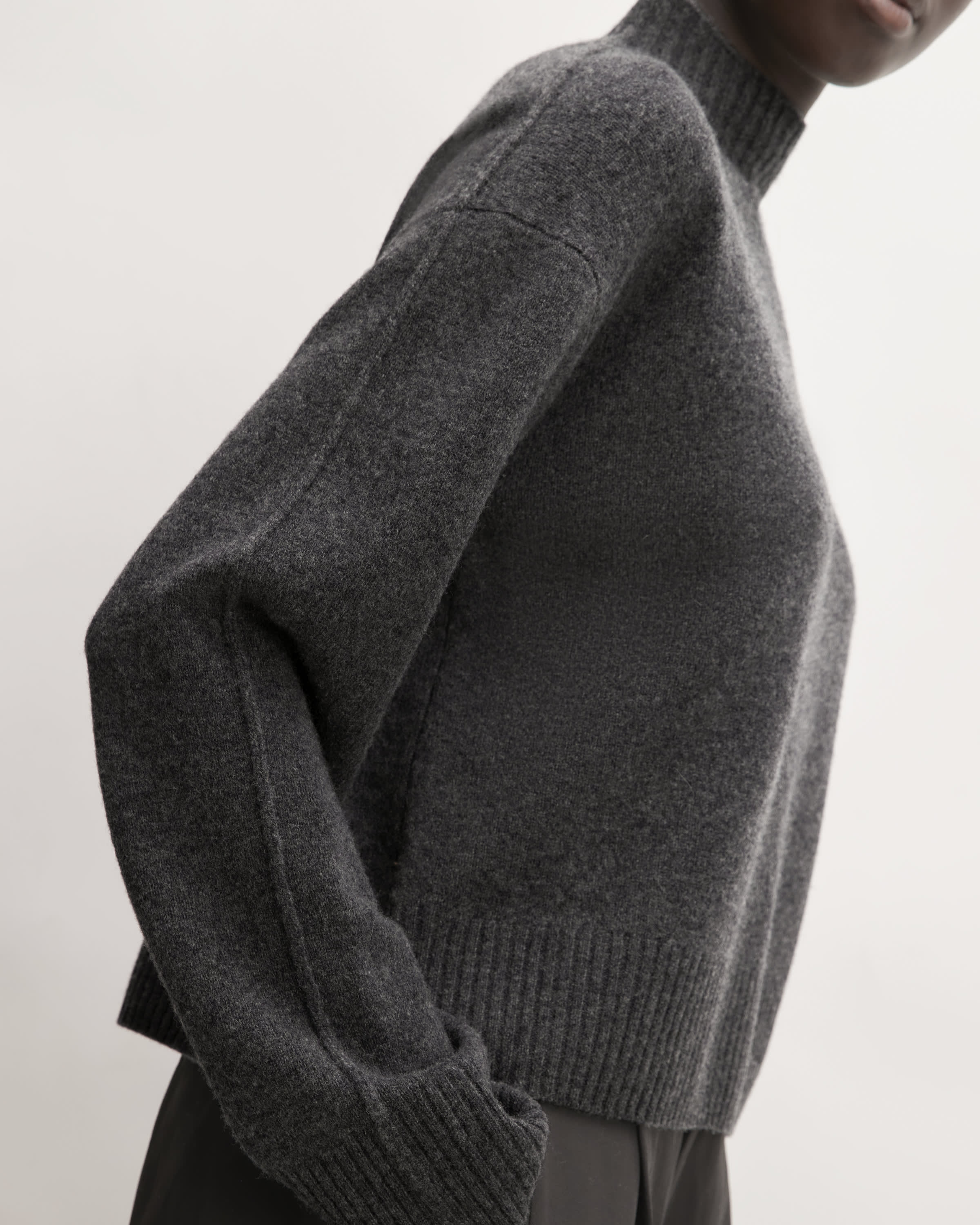 The Good Merino Wool Mockneck Sweater Graphite Everlane
