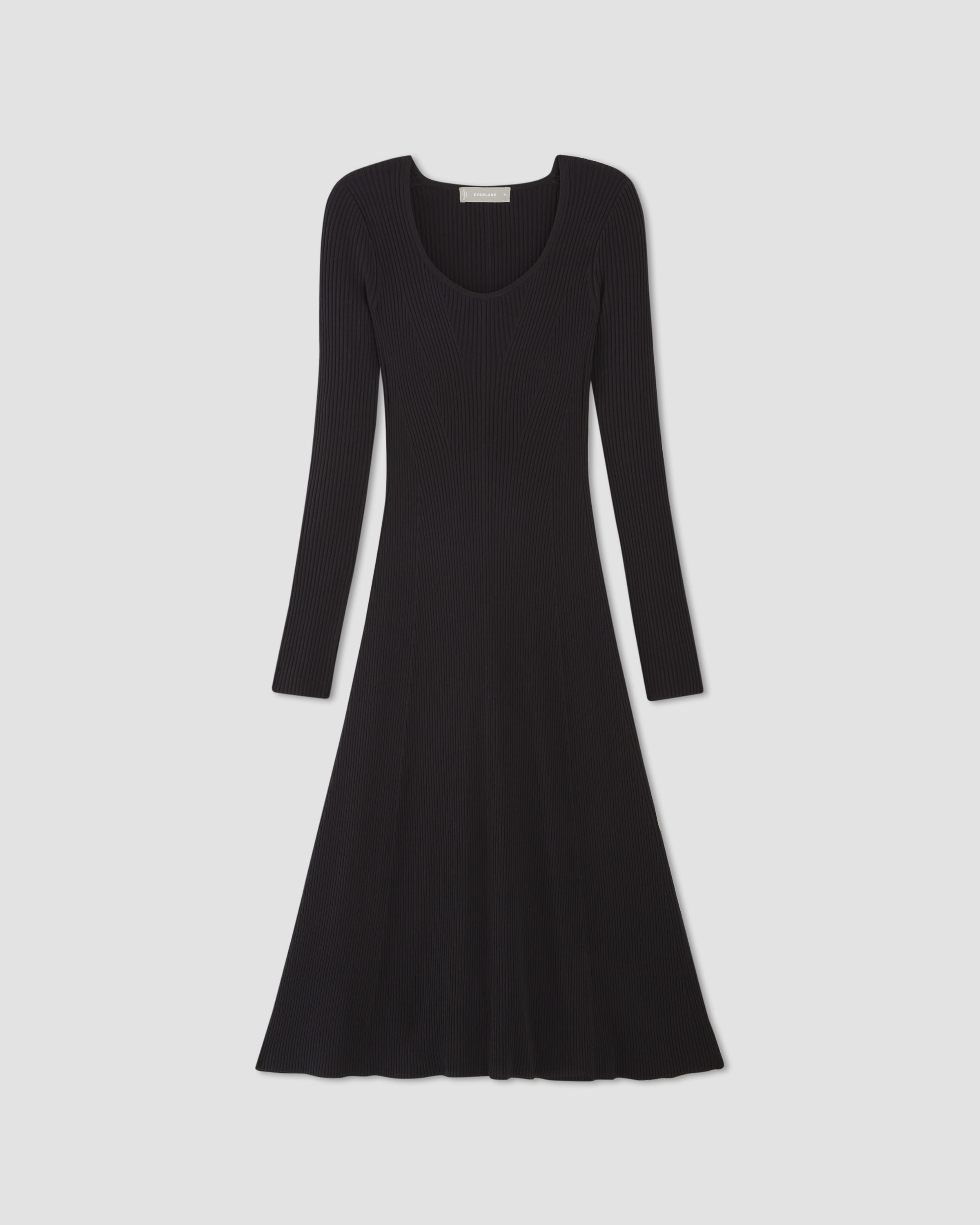 The Ribbed Scoopneck Dress Black – Everlane