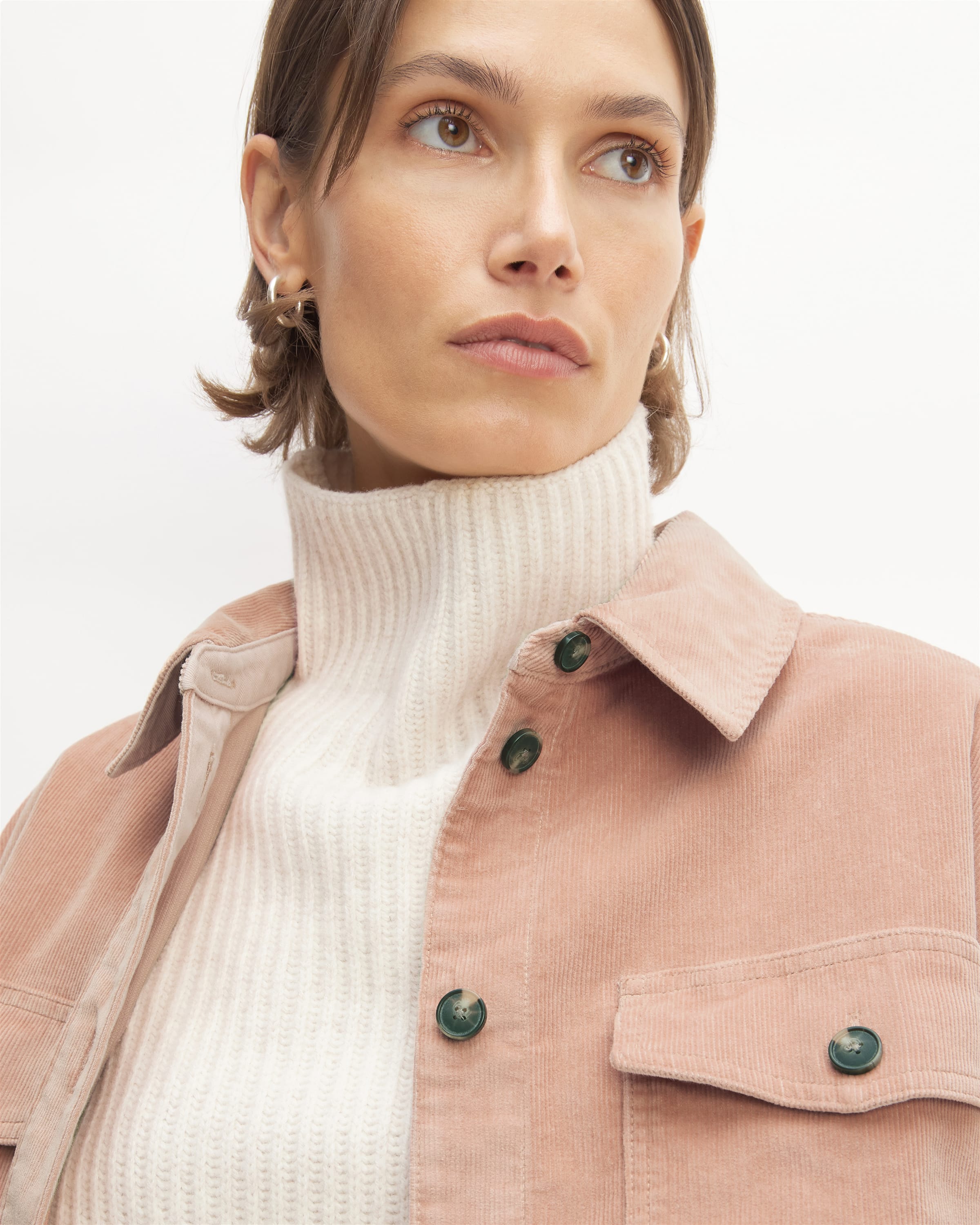 The Corduroy Oversized Shirt Jacket Blush Pink Everlane