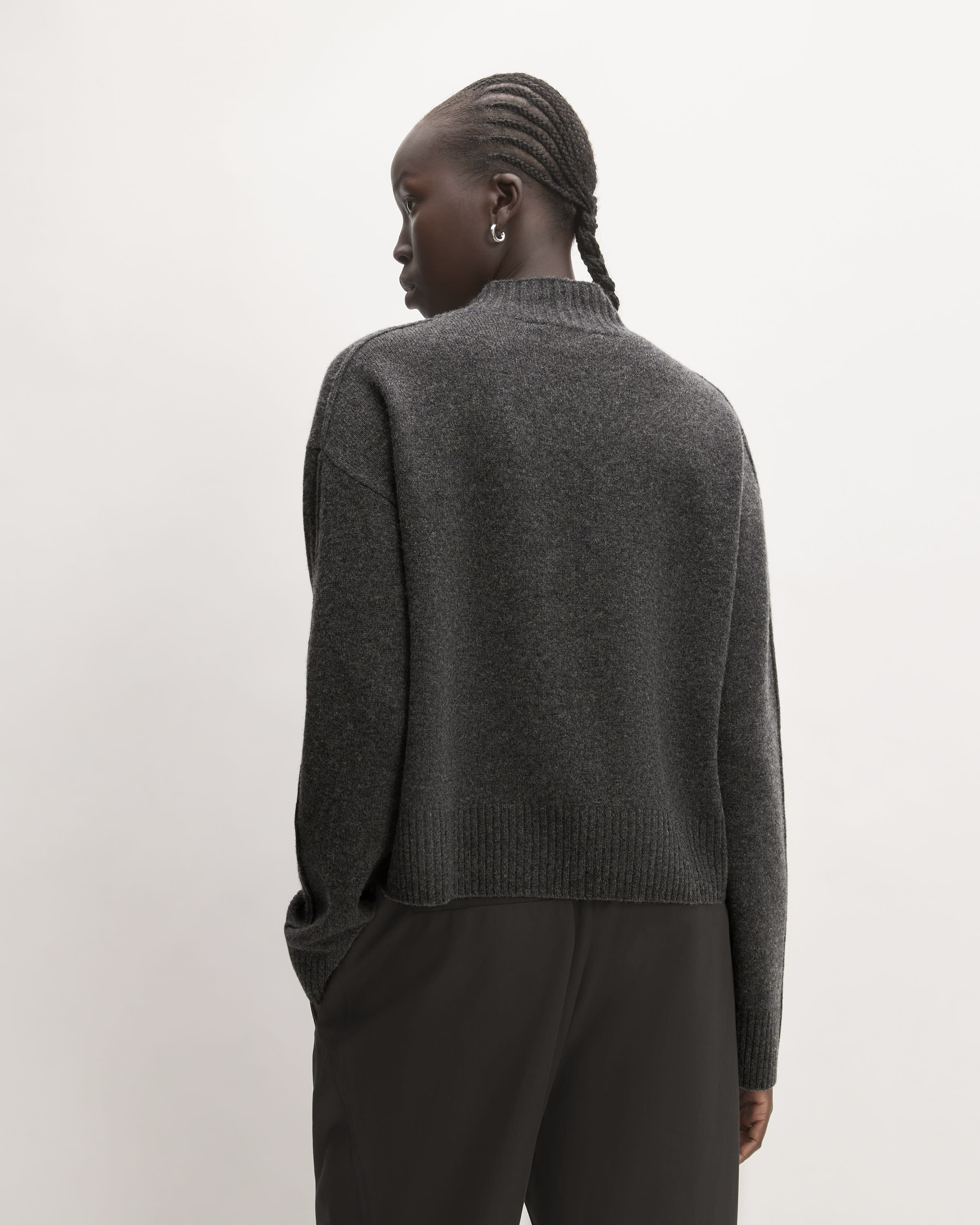 The Good Merino Wool Mockneck Sweater Graphite Everlane