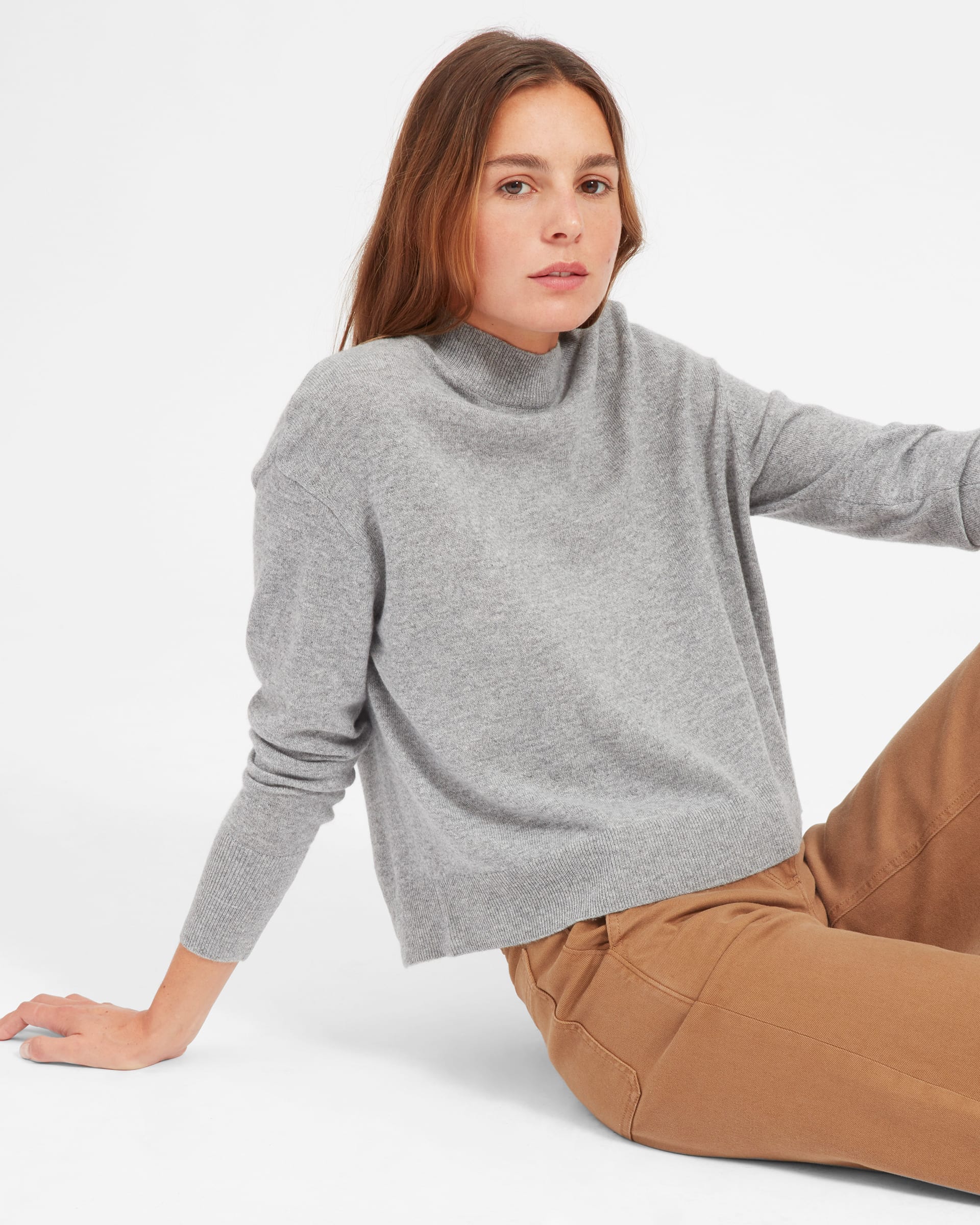 Cashmere crop mockneck