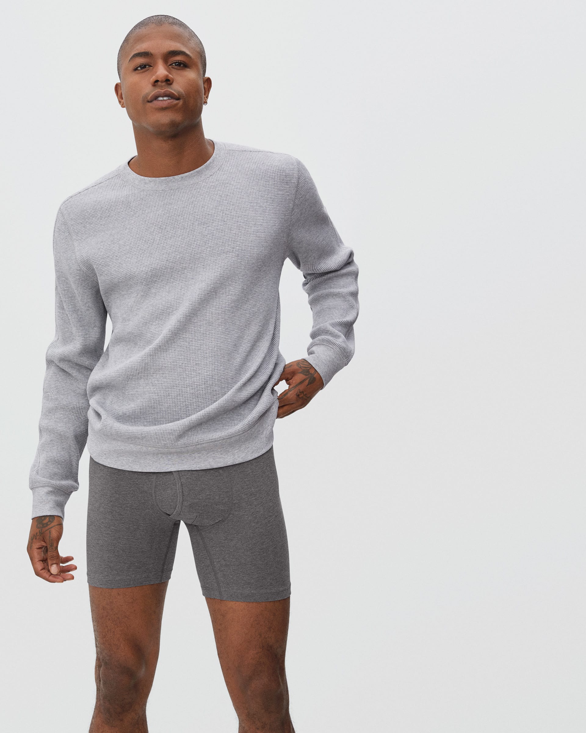 The Supima® Longer Boxer Brief | Uniform Heather Charcoal – Everlane